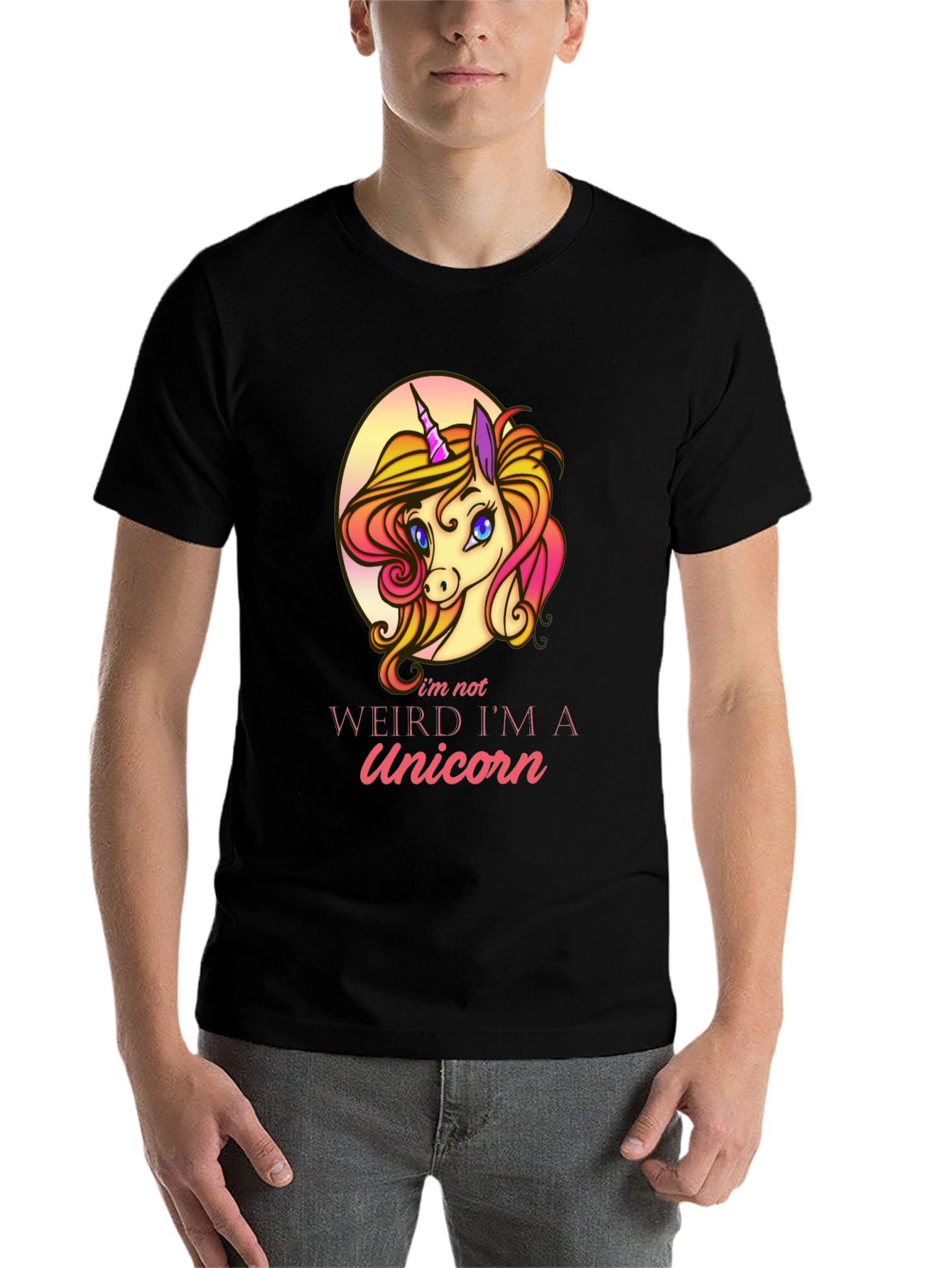 Black Unicorn Graphic T-Shirt - I'm Not Weird! view 7