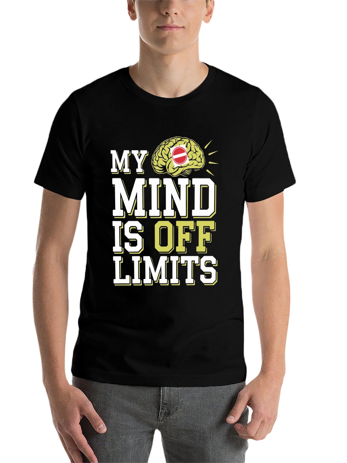 Black My Mind is Off Limits Graphic T-Shirt view 7
