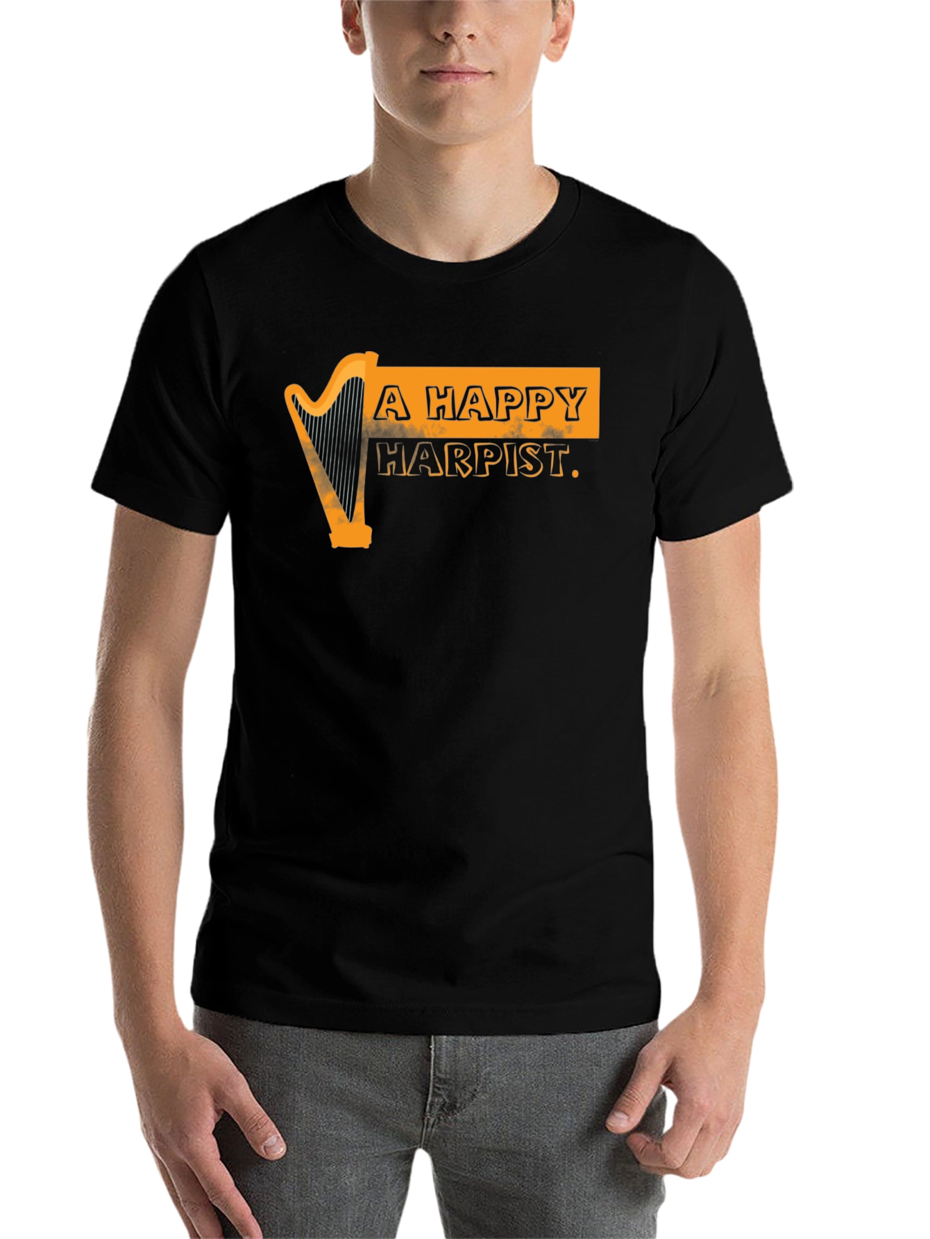 Black A Happy Harpist Graphic Tee view 7