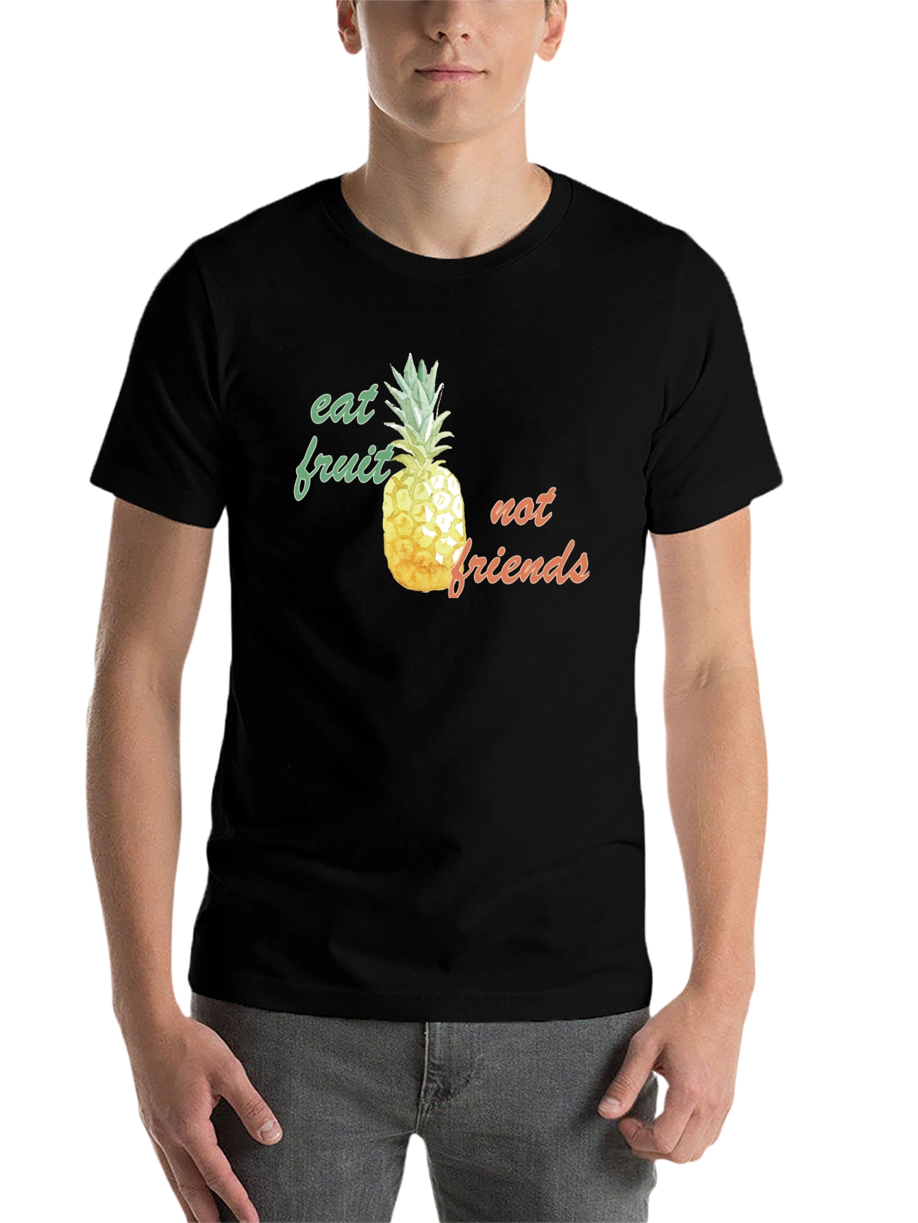 Eat Fruit Not Friends Pineapple Graphic Tee - 7