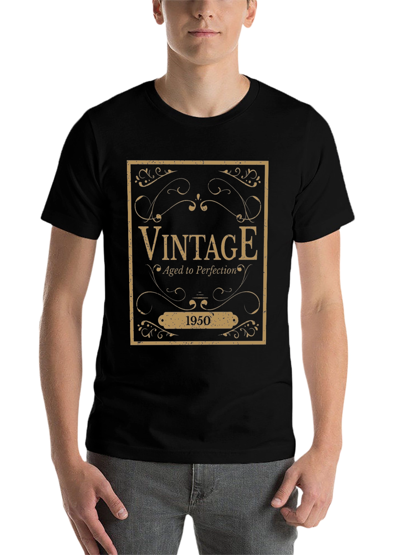 Black Vintage 1950 Aged to Perfection T-Shirt view 7