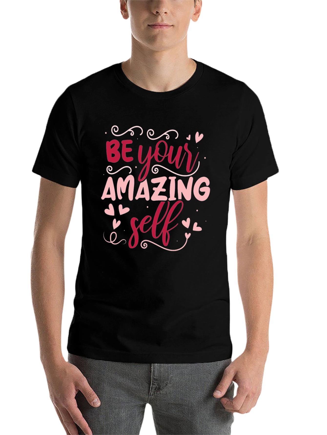 Black Be Your Amazing Self Black T-Shirt view 7