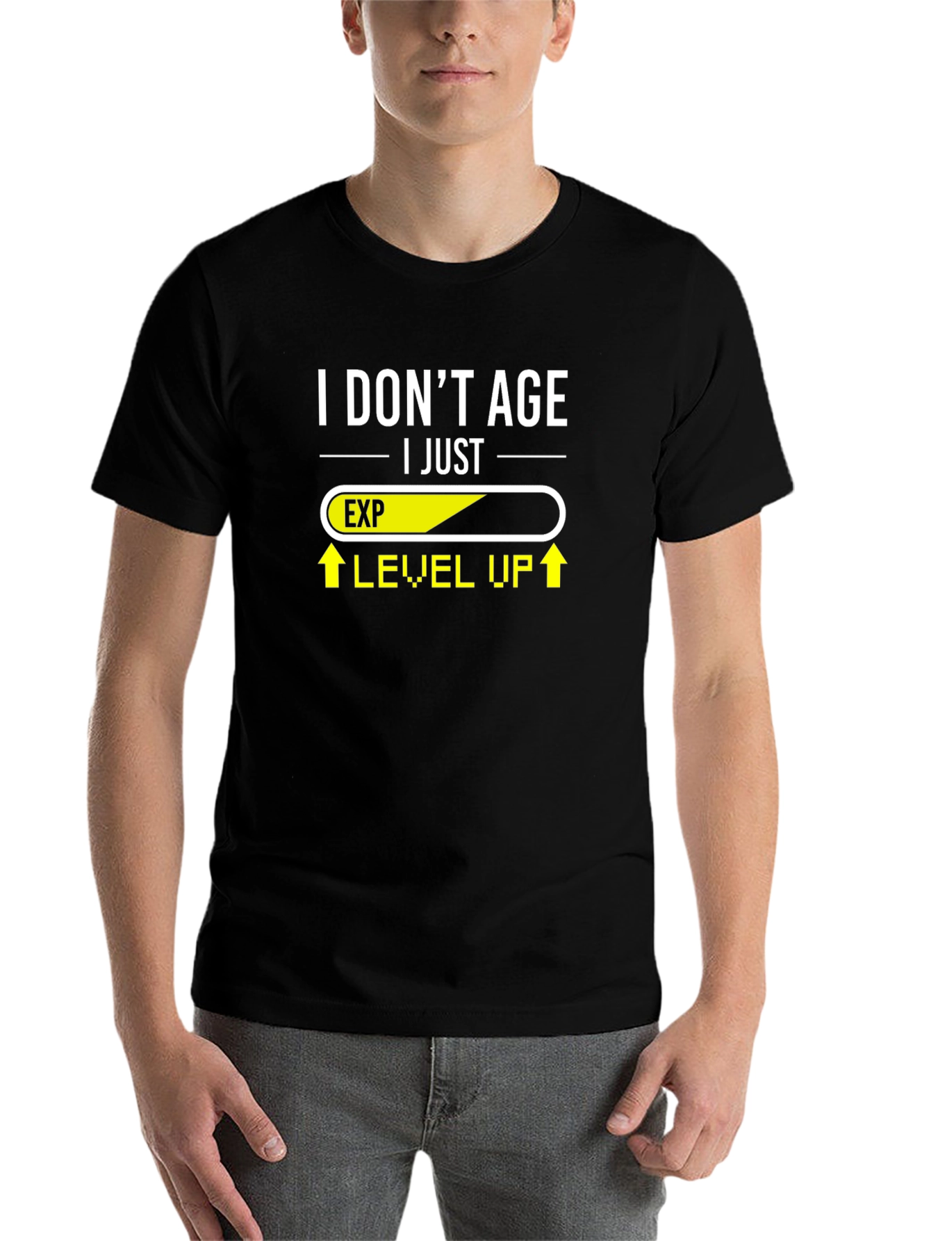 Black Level Up T-Shirt - I Don't Age, I Level Up view 7