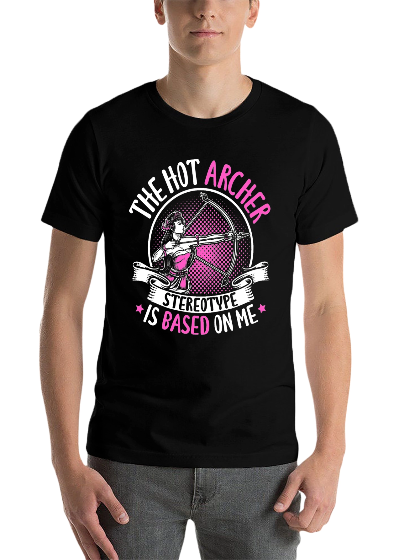 Black Hot Archer T-Shirt - Stereotype Based On Me Tee view 7