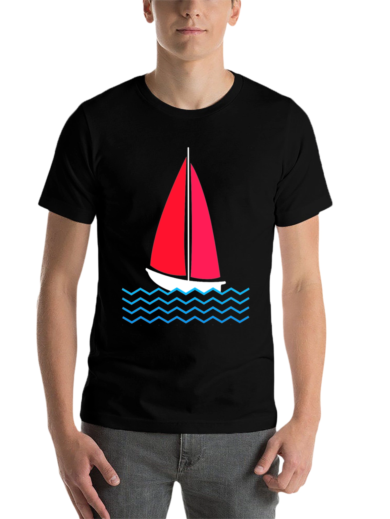 Black Sailboat Graphic Tee - Nautical Style view 7