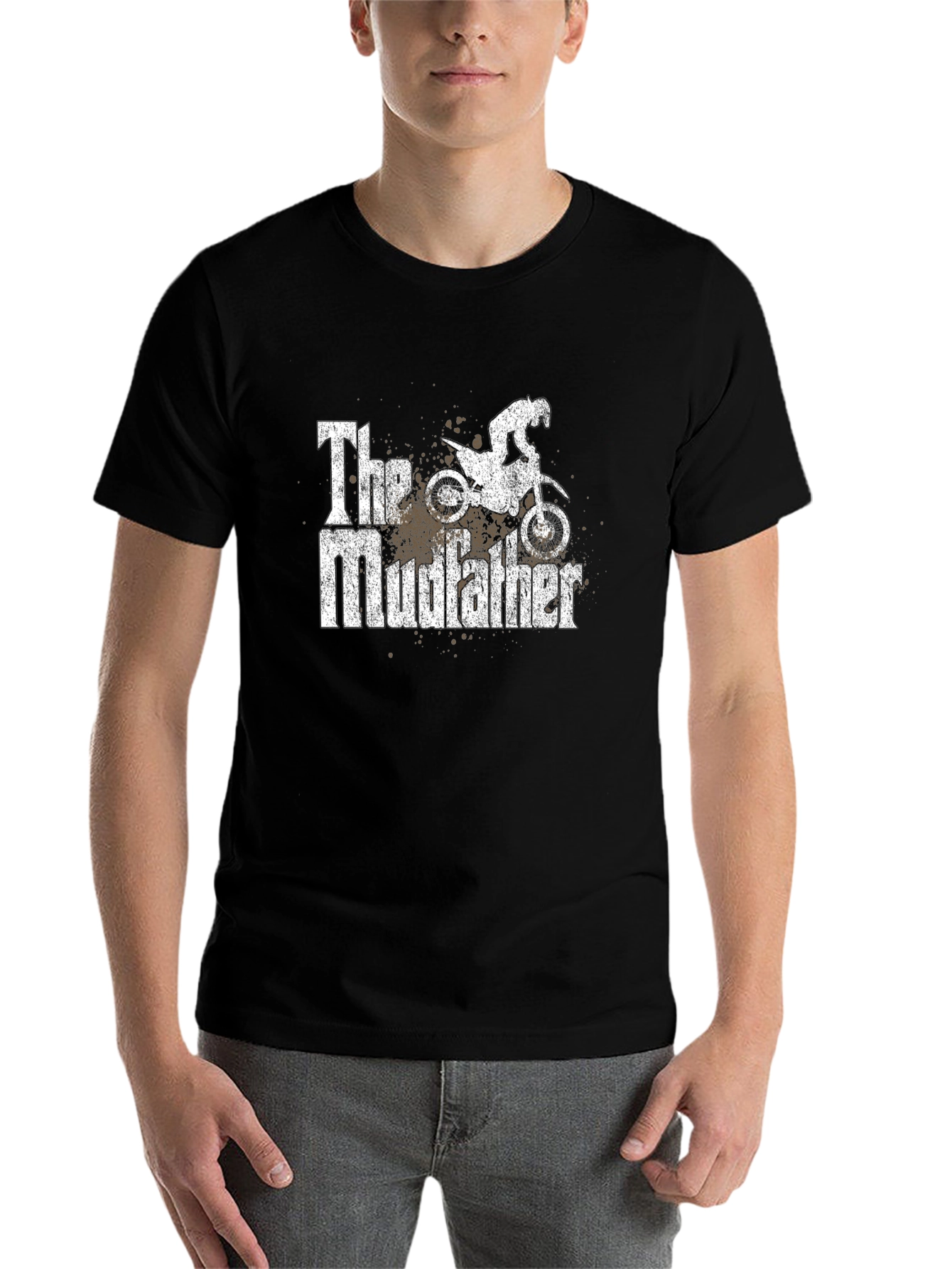 Black The Mudfather Dirt Bike T-Shirt - Black view 7