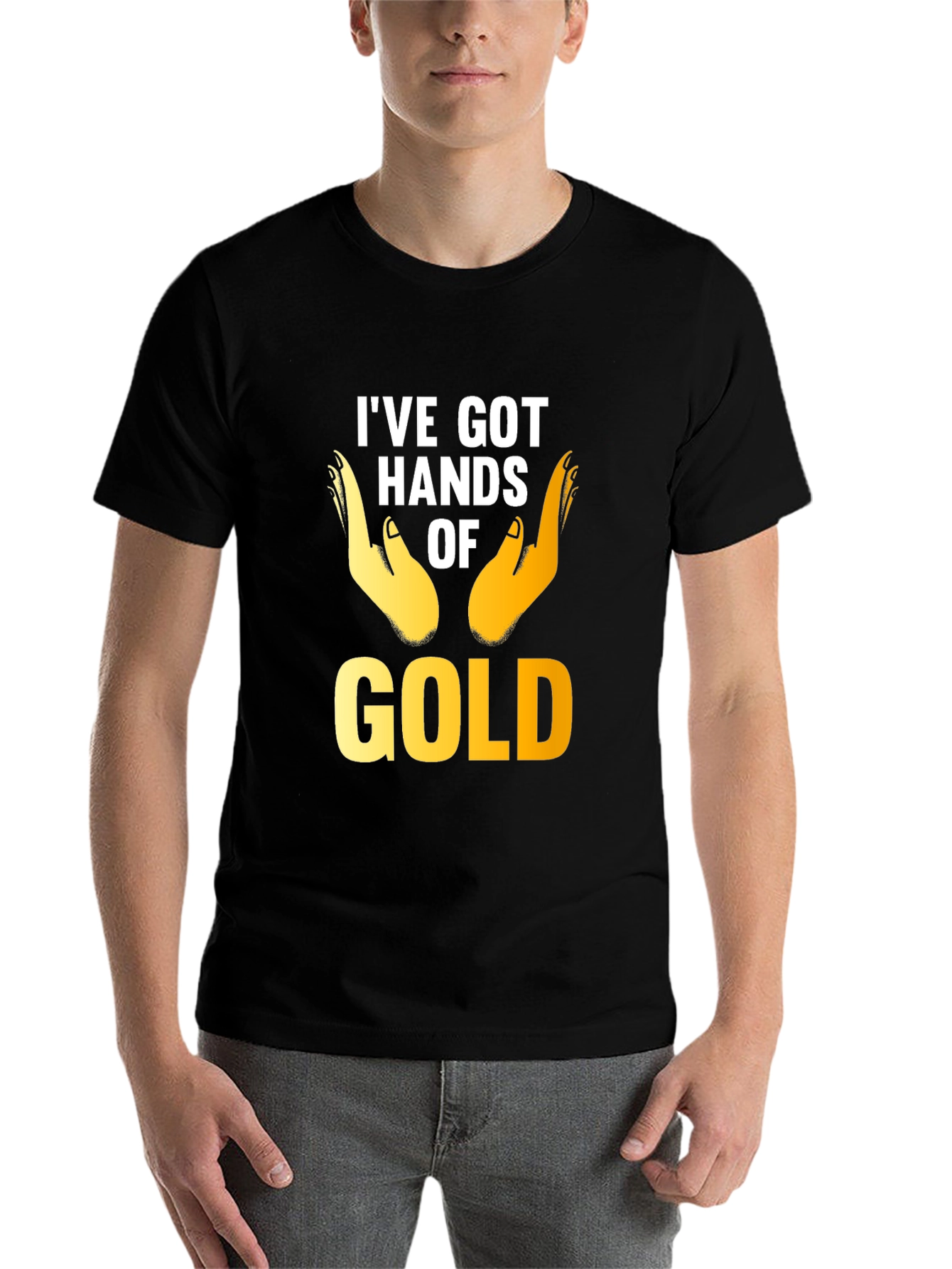 Black I've Got Hands of Gold Graphic T-Shirt view 7