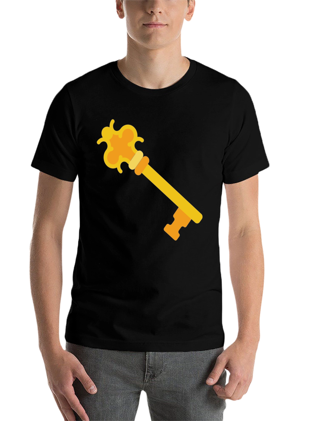 Black Golden Key Graphic Tee - Unlock Your Style! view 7