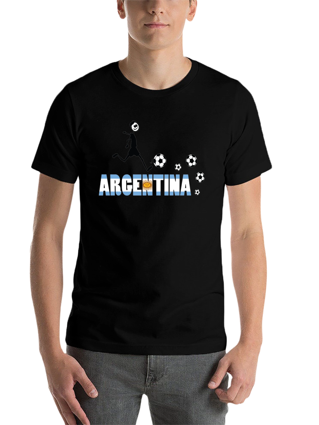 Argentina Soccer Fan T-Shirt - Black - 7