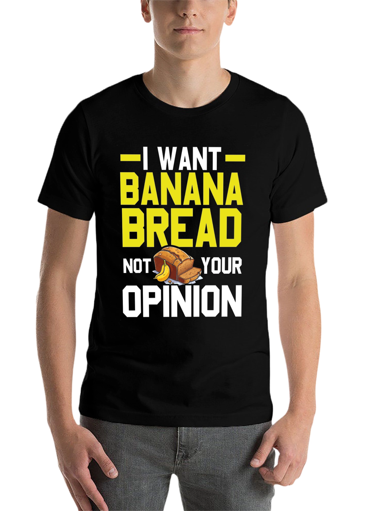 Black I Want Banana Bread Funny T-Shirt view 7