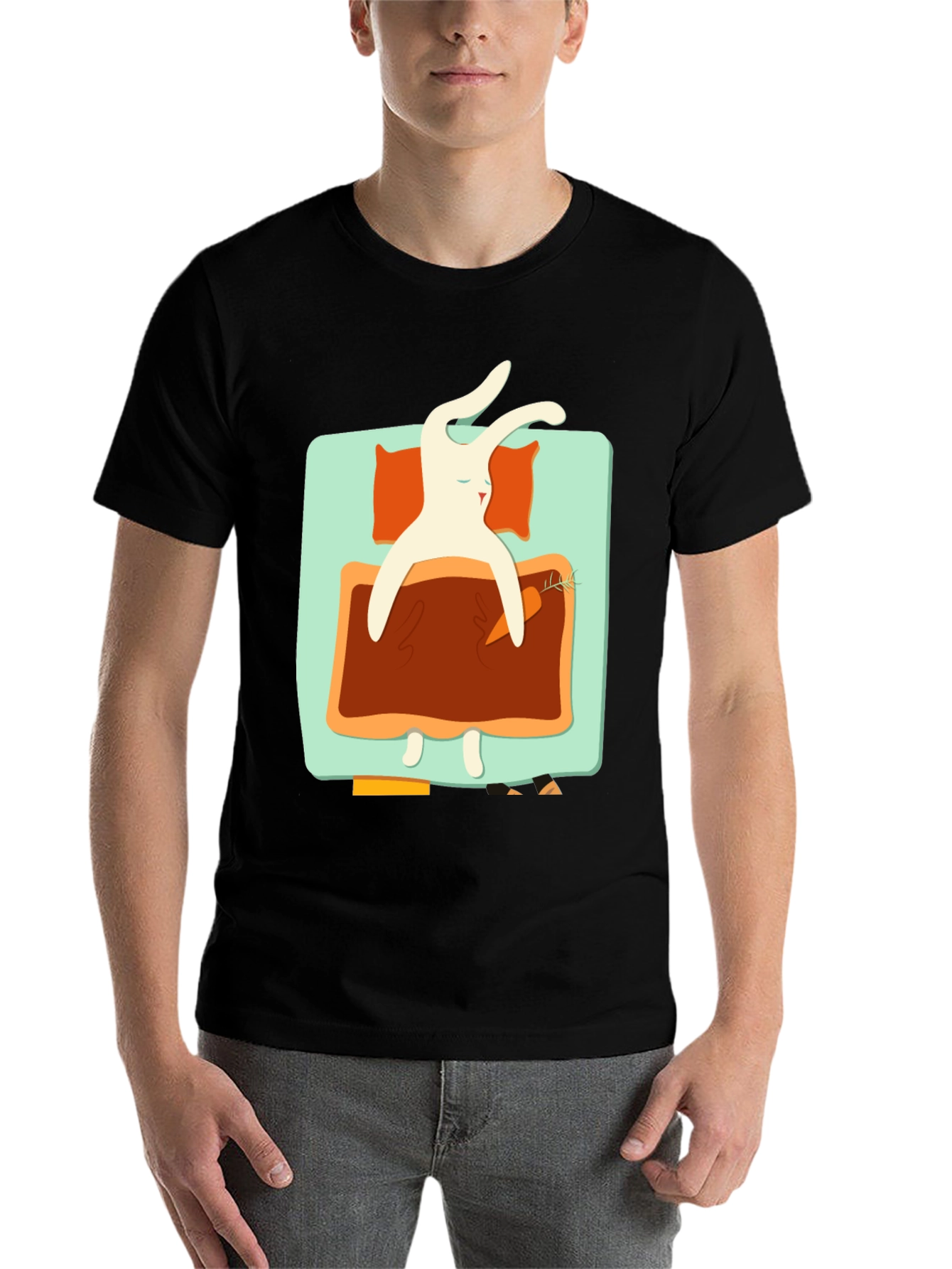 Sleeping Rabbit Graphic T-Shirt - Cozy & Cute - 7