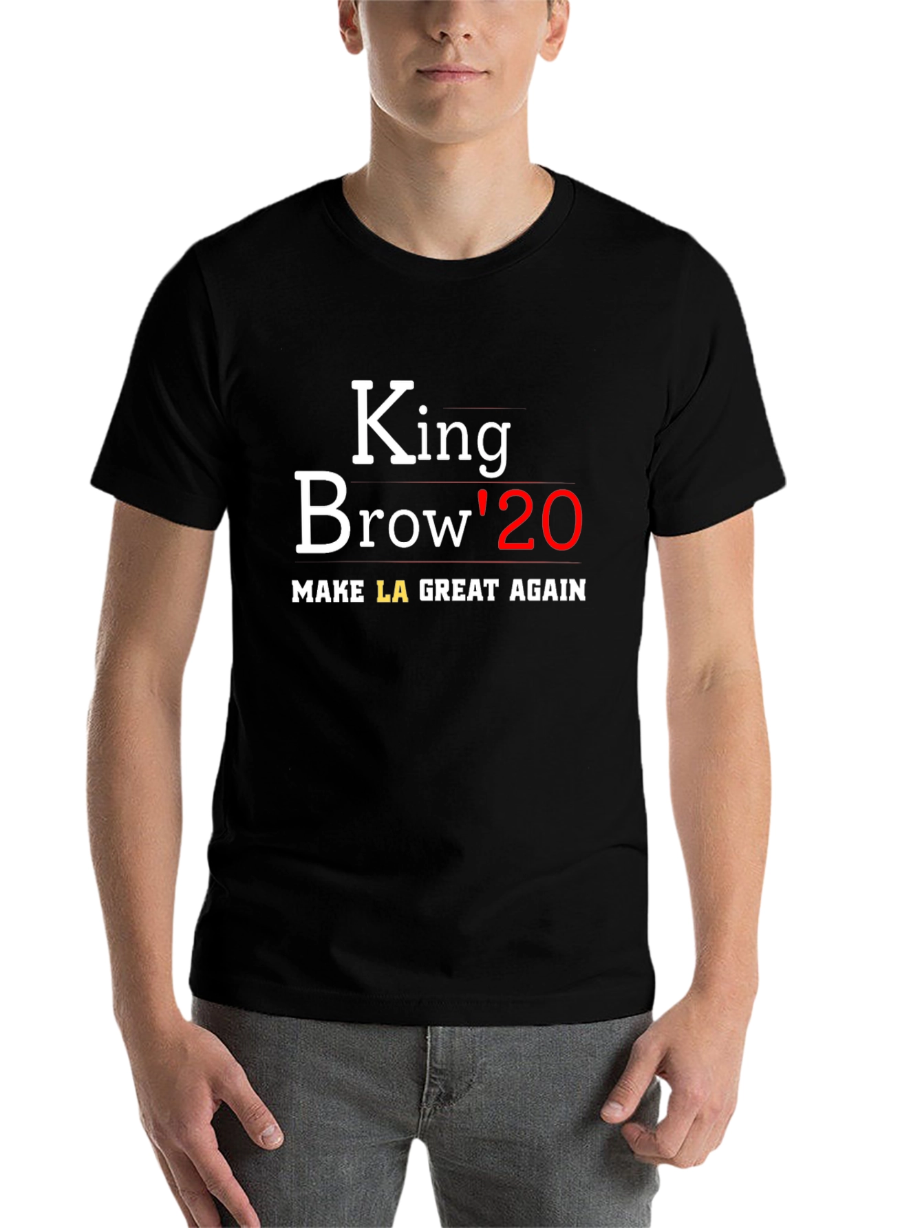 Black King Brow '20 Black Graphic Tee - Make LA Great Again view 7