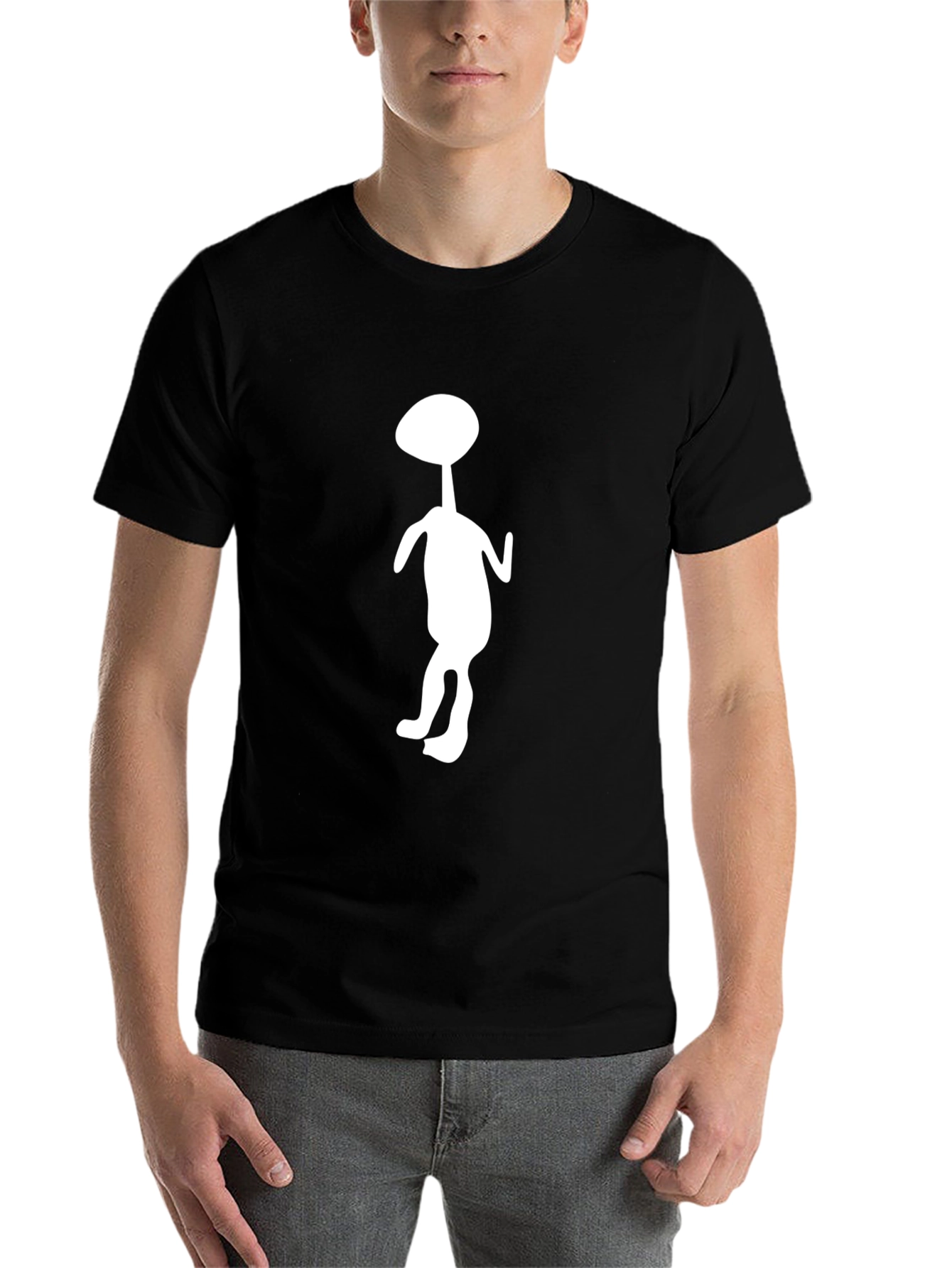 Black Novelty Graphic T-Shirt - Unique Silhouette Design view 7