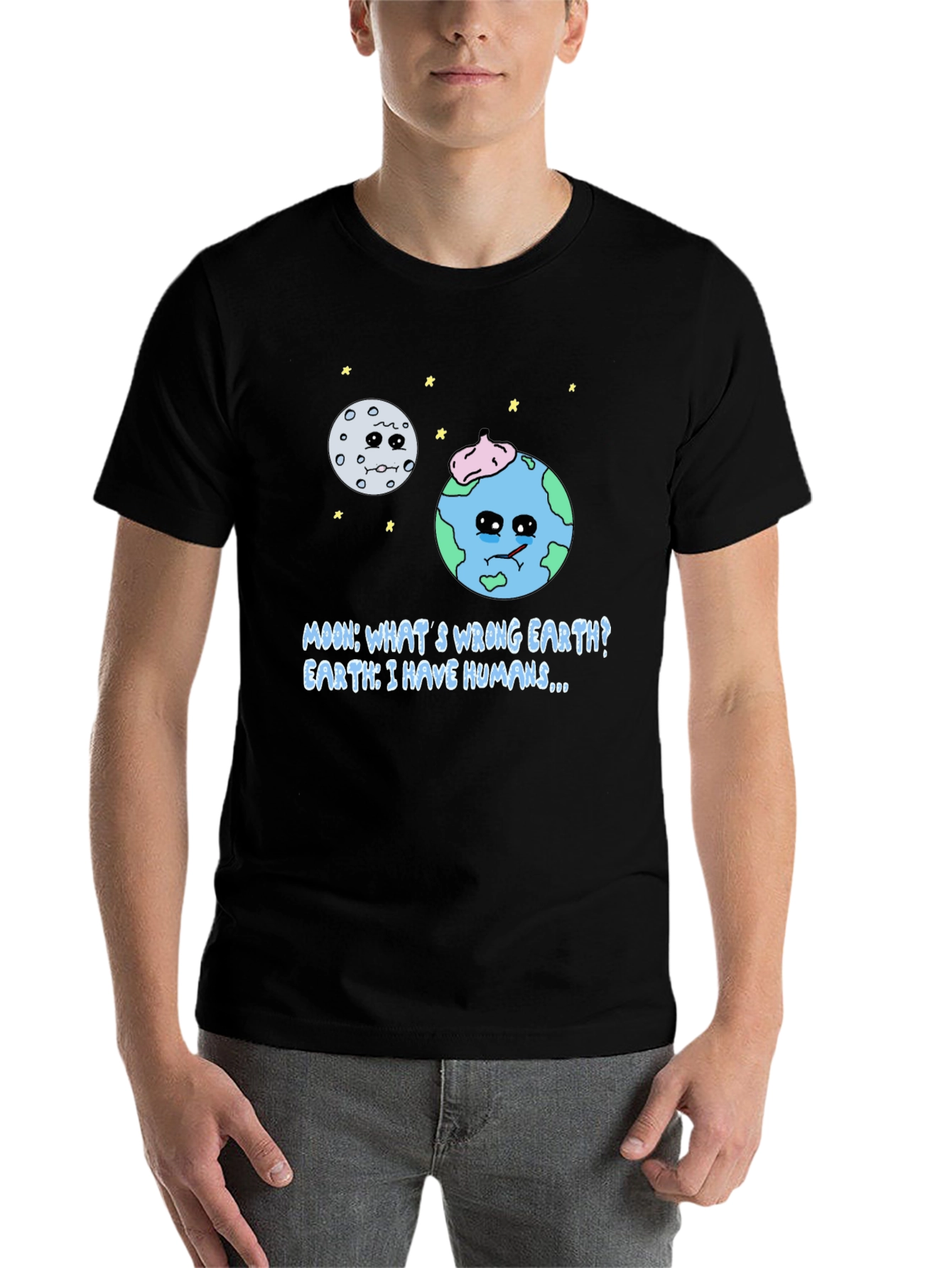 Black Earth's Lament T-Shirt - Funny Planet Design view 7