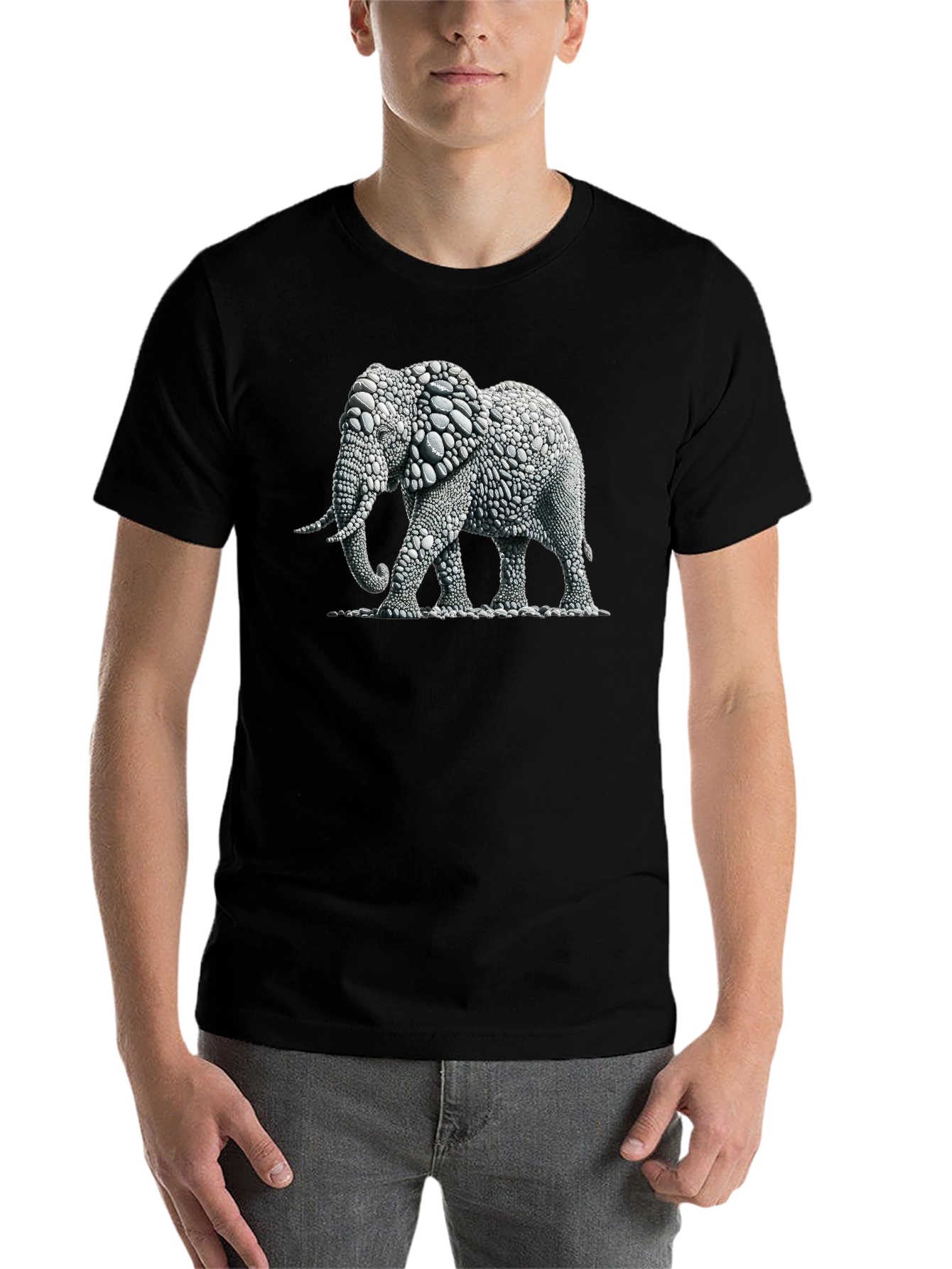 Black Elephant Graphic Black T-Shirt view 7