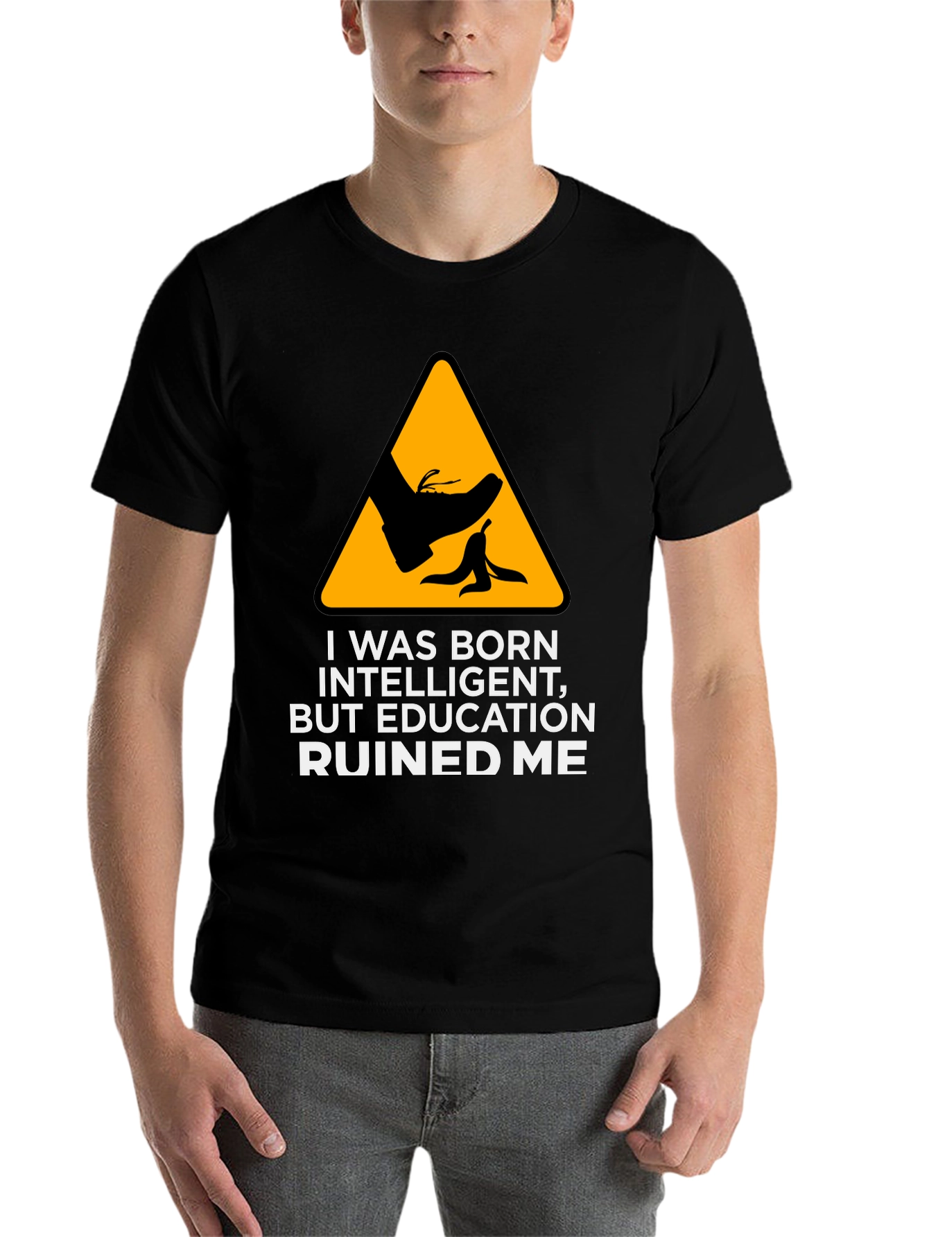 Black Funny "Education Ruined Me" Graphic Tee view 7
