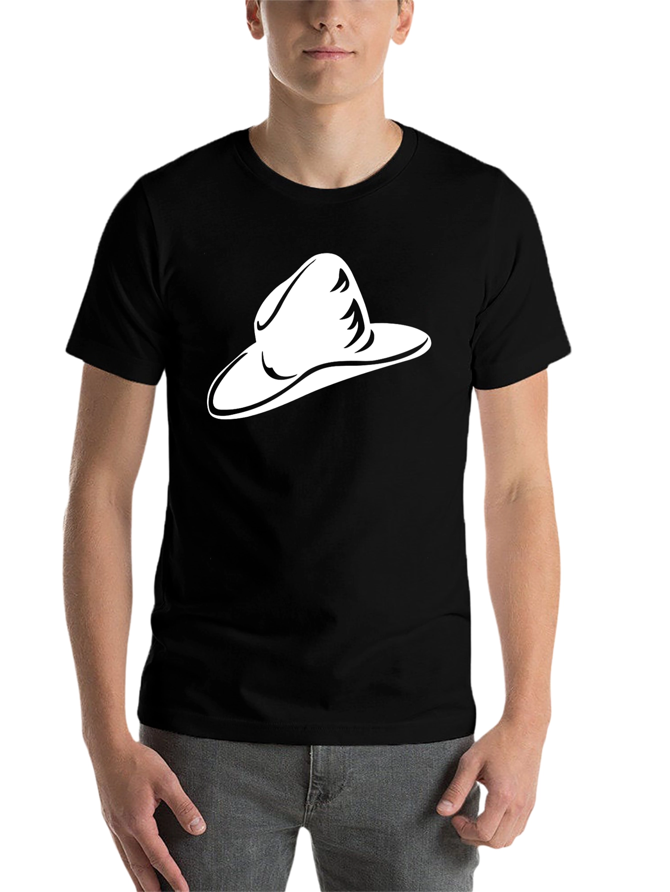 Black Cowboy Hat Graphic T-Shirt - Black view 7
