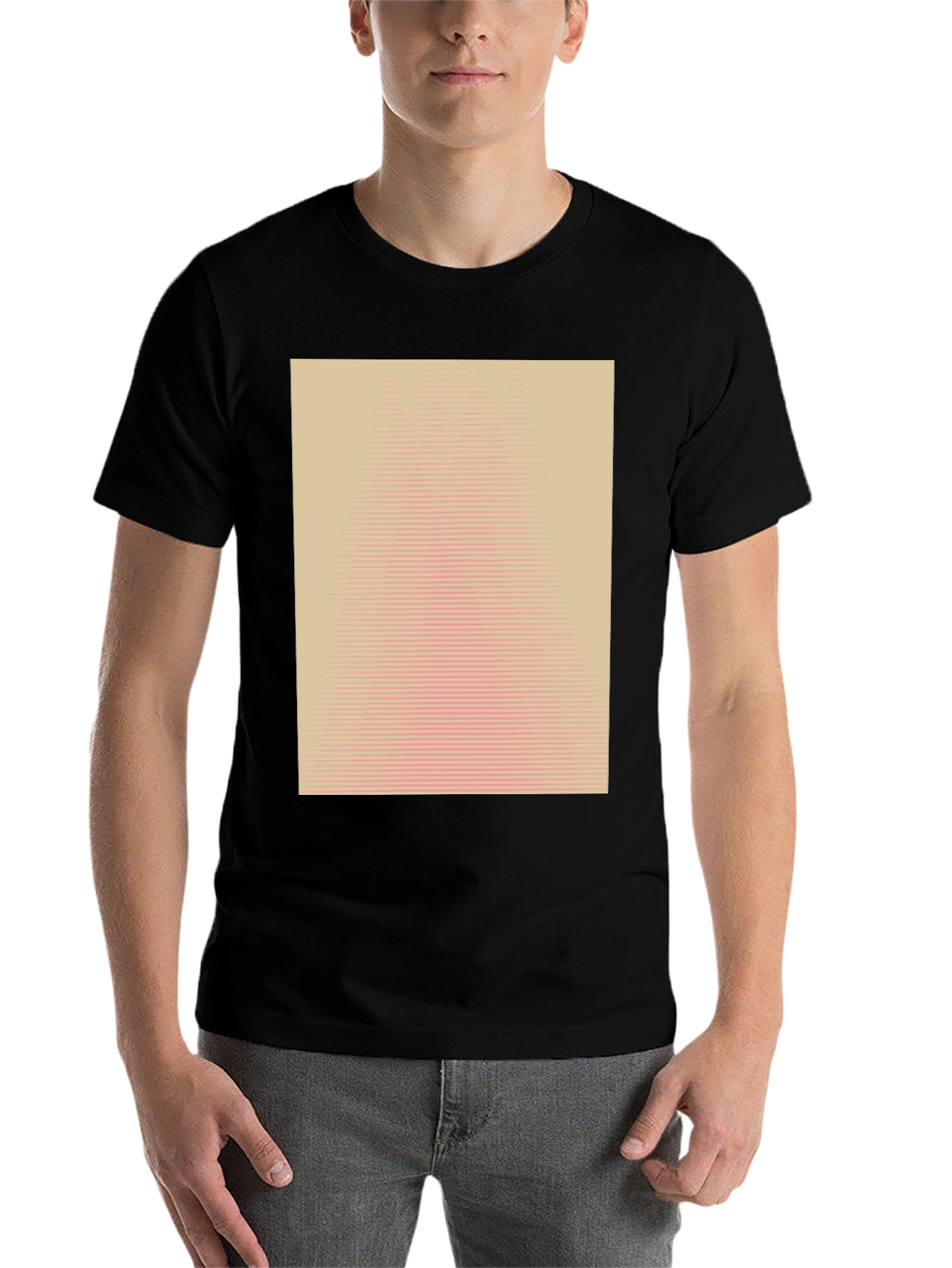 Black Geometric Illusion Tee - Modern Abstract Design view 7