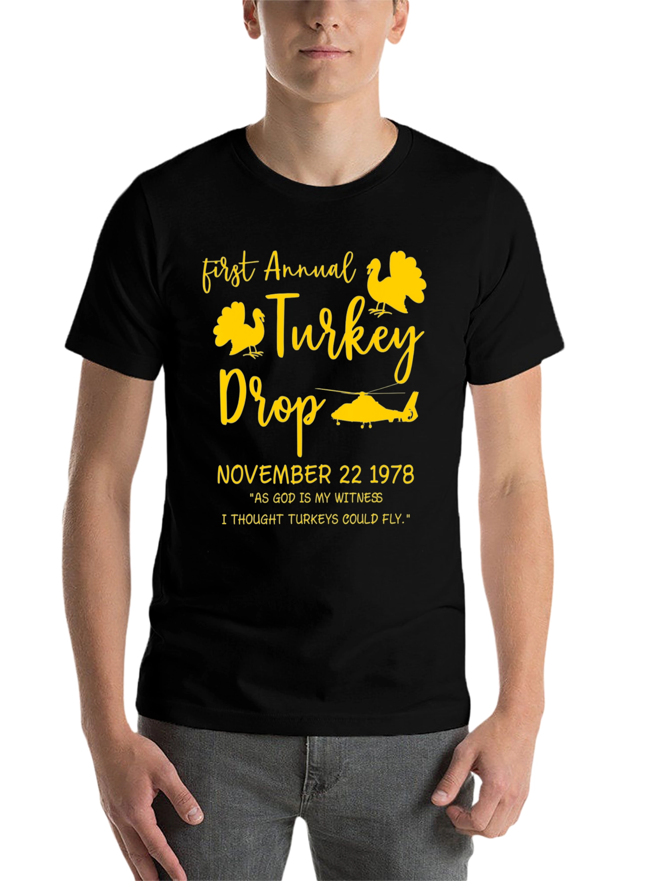 Black First Annual Turkey Drop T-Shirt - November 22 1978 view 7