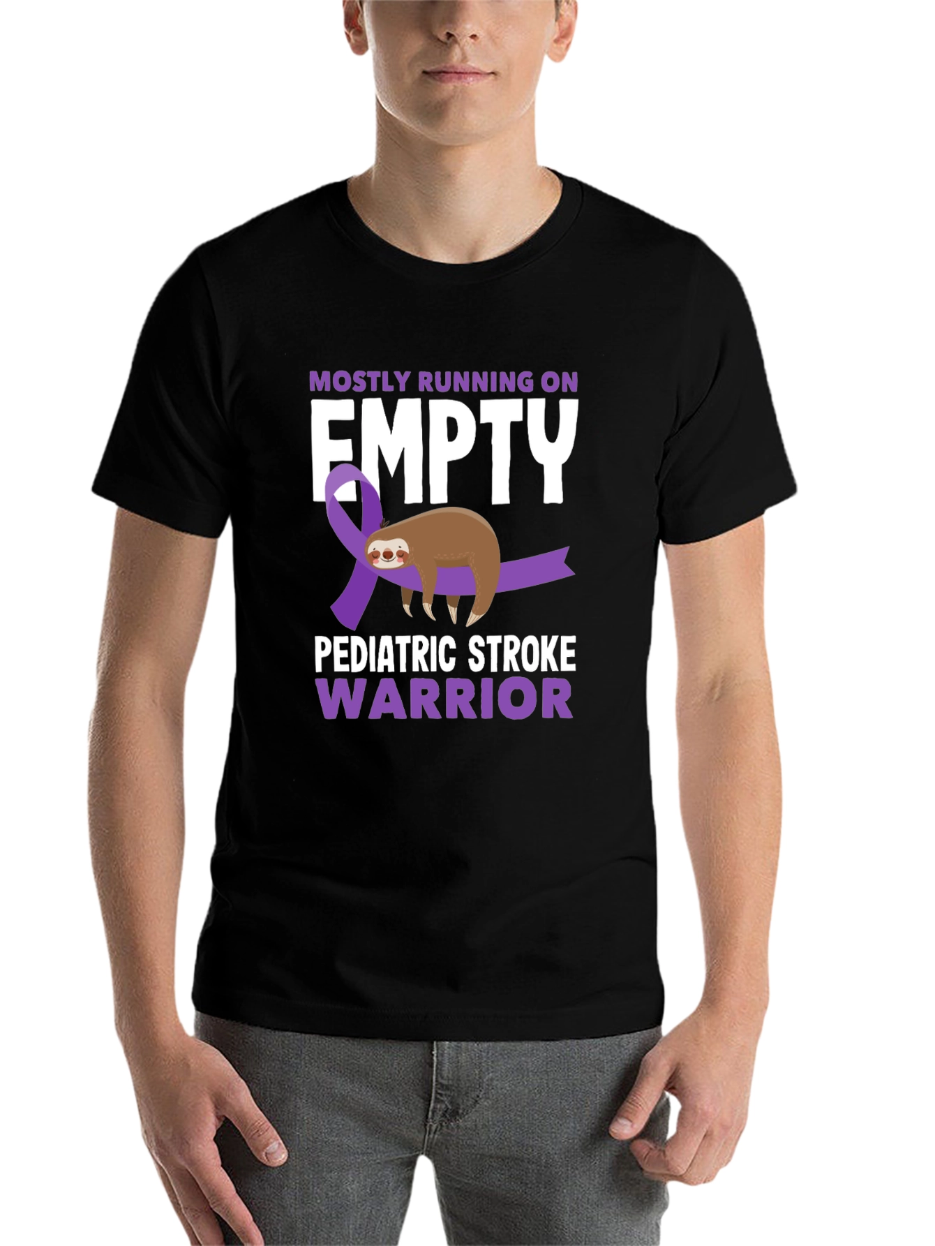 Black Pediatric Stroke Warrior T-Shirt view 7