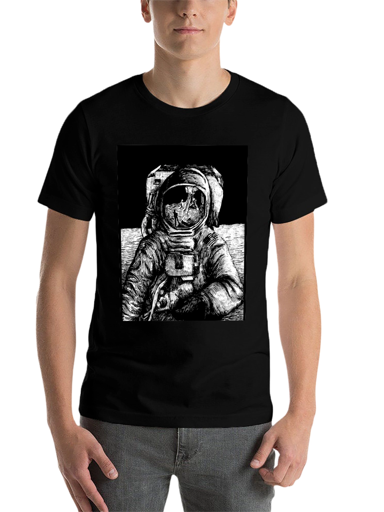 Black Astronaut Graphic Tee - Space Explorer T-Shirt view 7