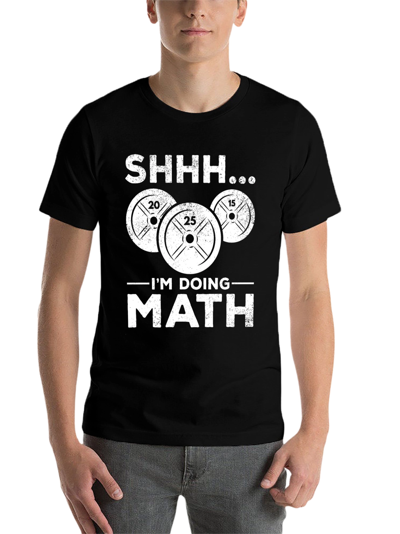 Black Funny Gym Math Workout T-Shirt view 7