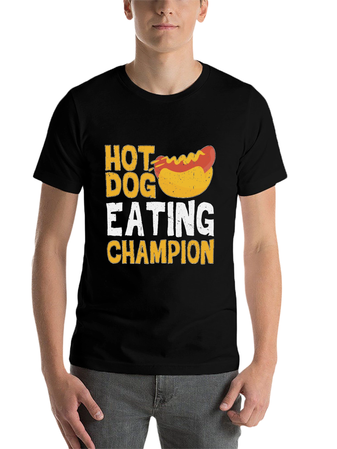 Black Hot Dog Eating Champion Graphic T-Shirt view 7