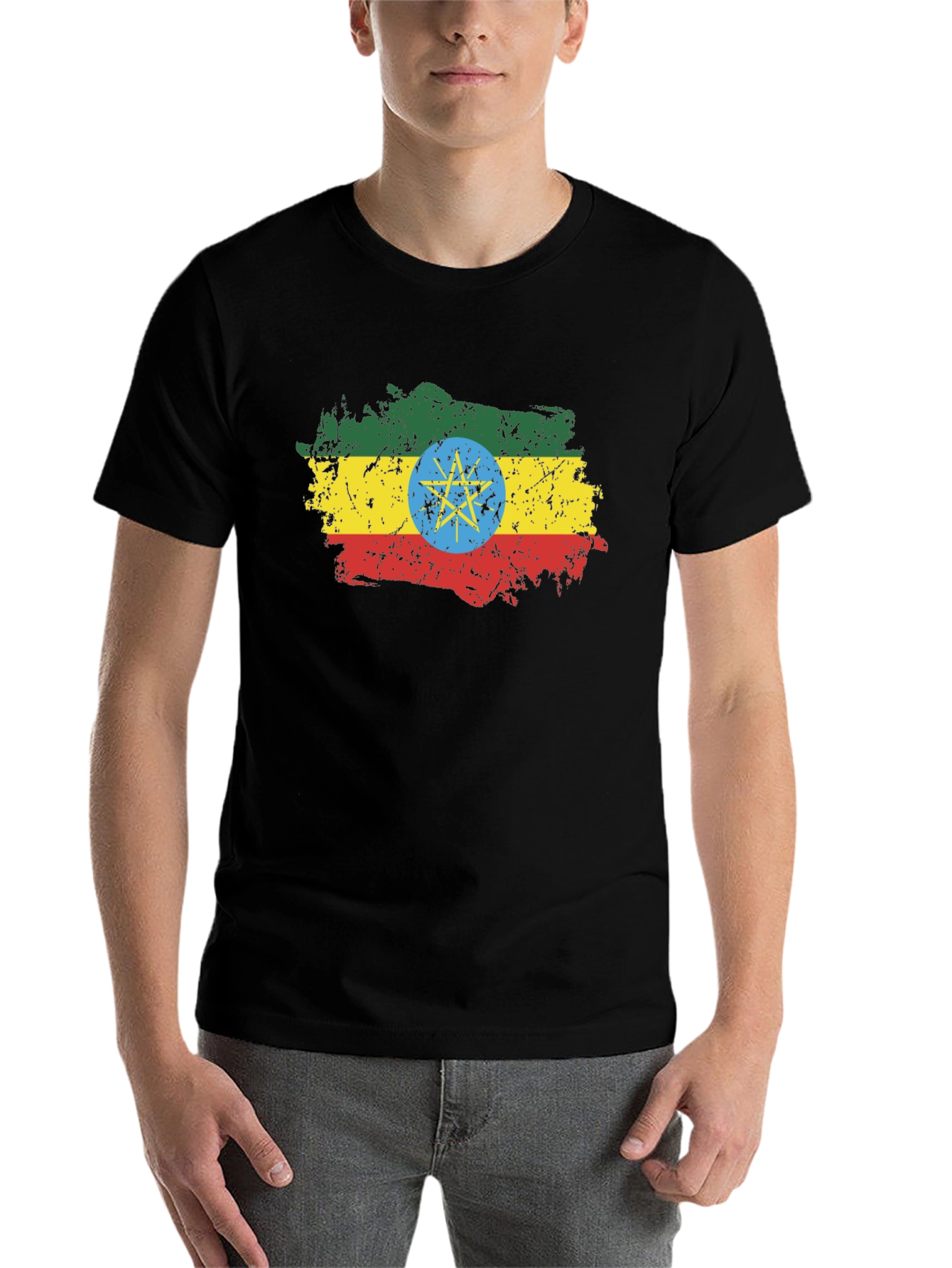 Ethiopia Flag T-Shirt - Distressed Graphic Tee - 7