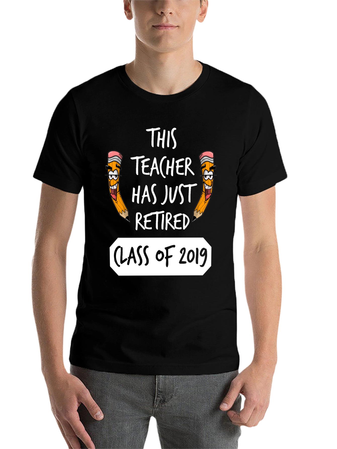 Black Retired Teacher 2019 Class T-Shirt view 7