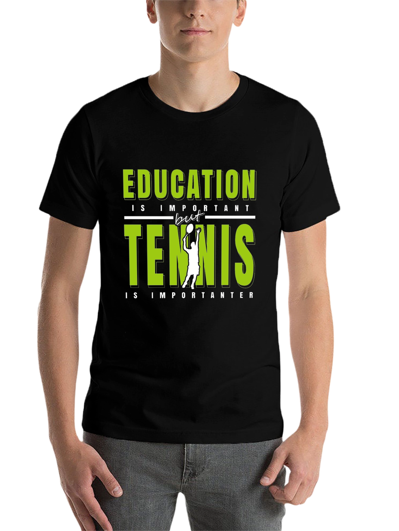Funny Tennis Lover Graphic T-Shirt - Education vs Tennis - 7