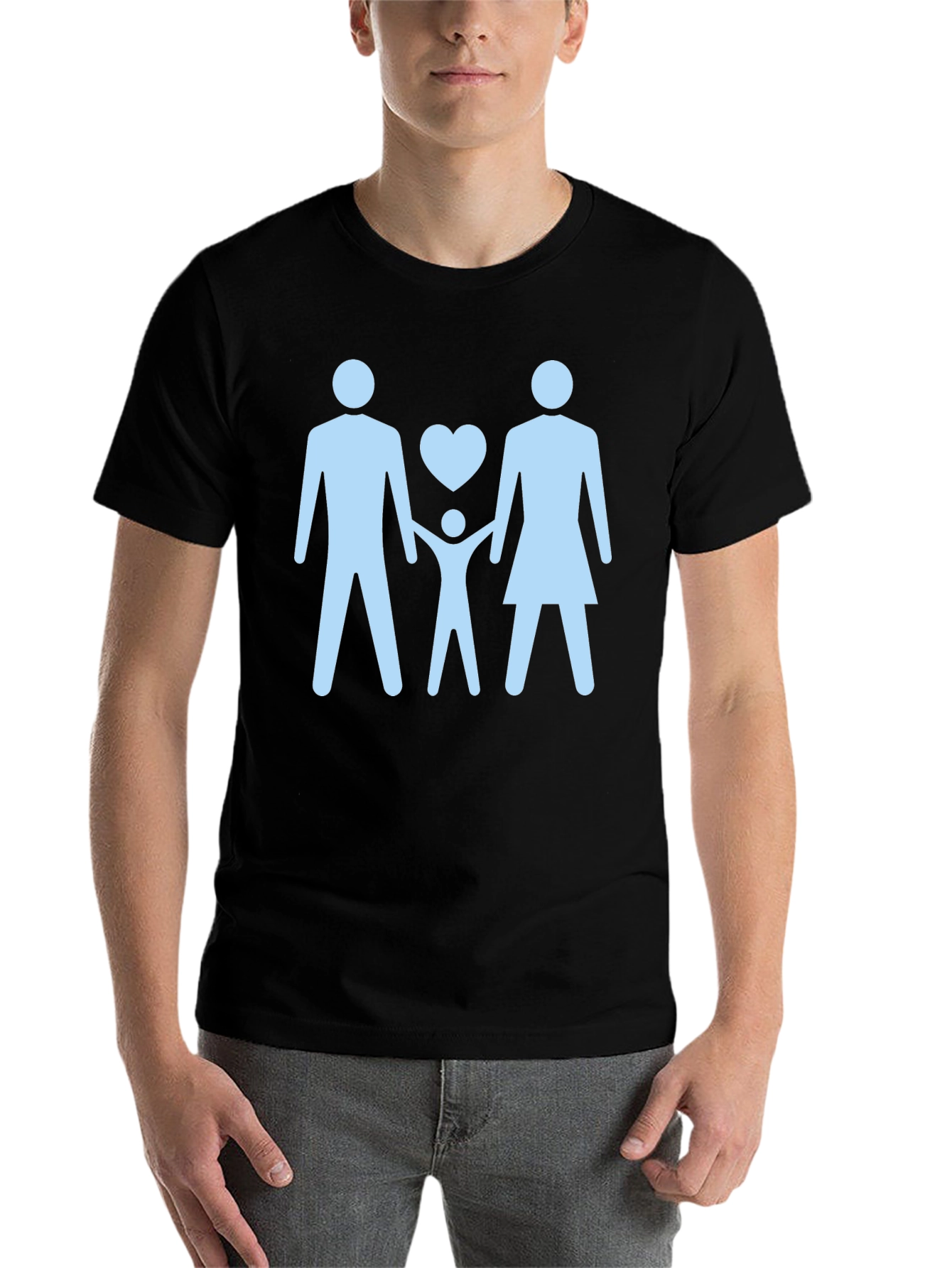 Black Family Love Graphic Print Black T-Shirt view 7