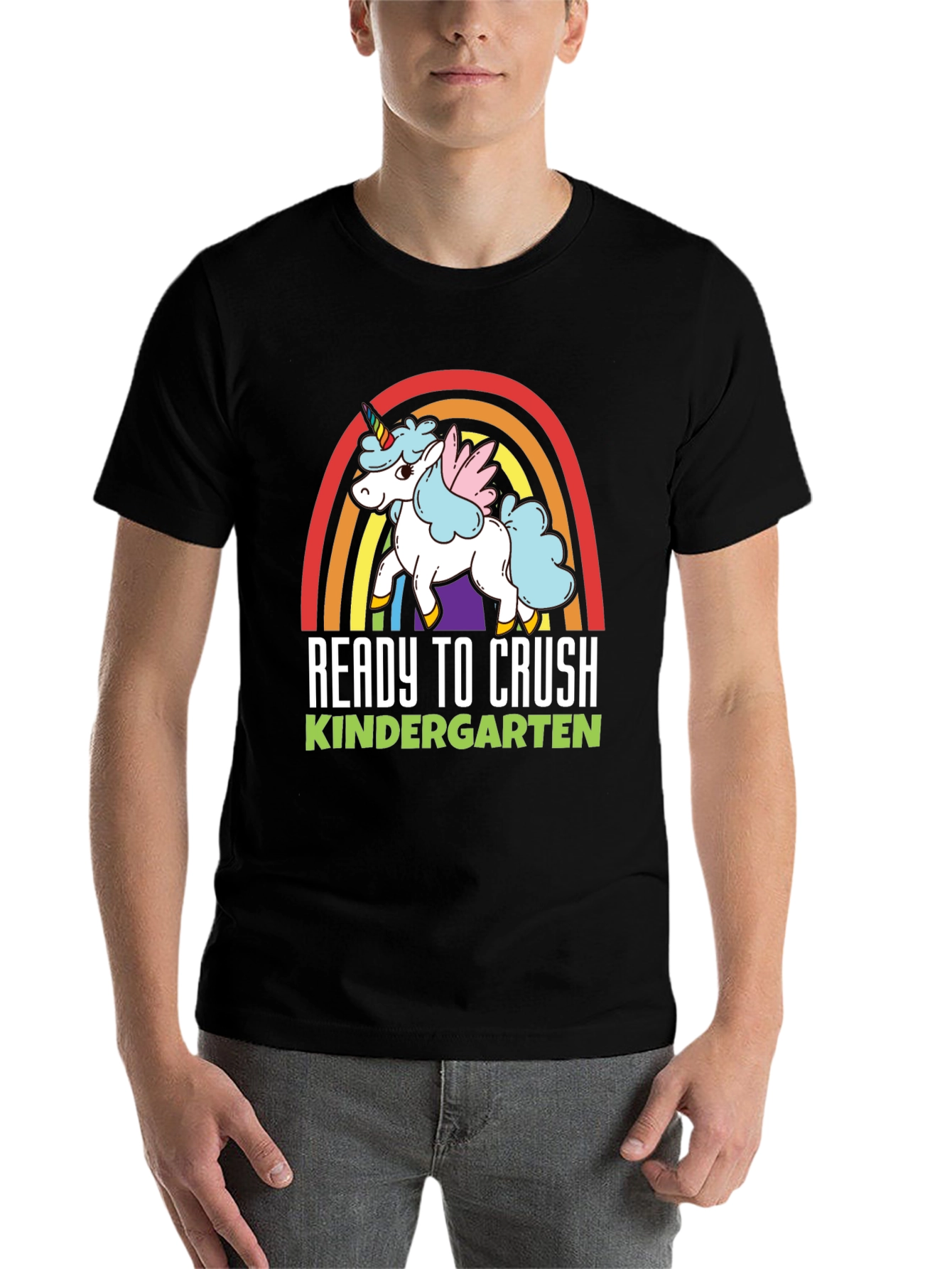 Black Ready to Crush Kindergarten Unicorn T-Shirt view 7