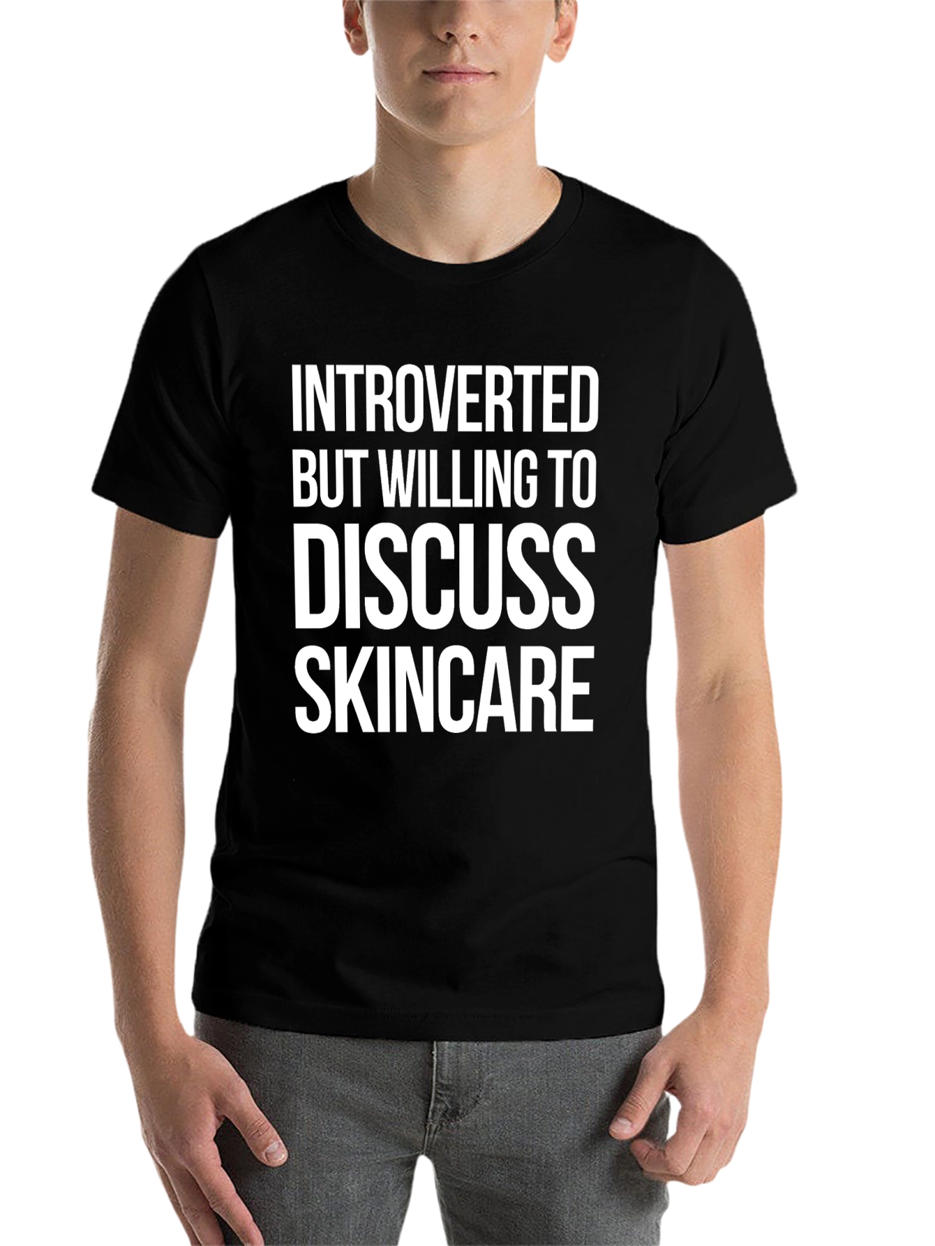 Introverted Skincare T-Shirt - Black Cotton Tee - 7