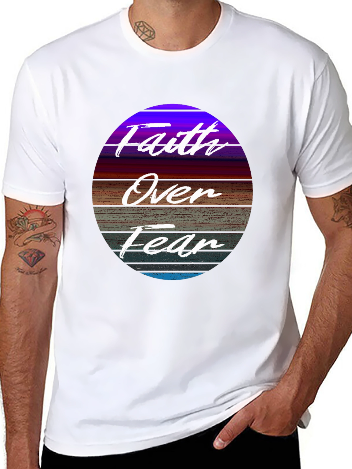 Black Faith Over Fear Graphic Tee view 8