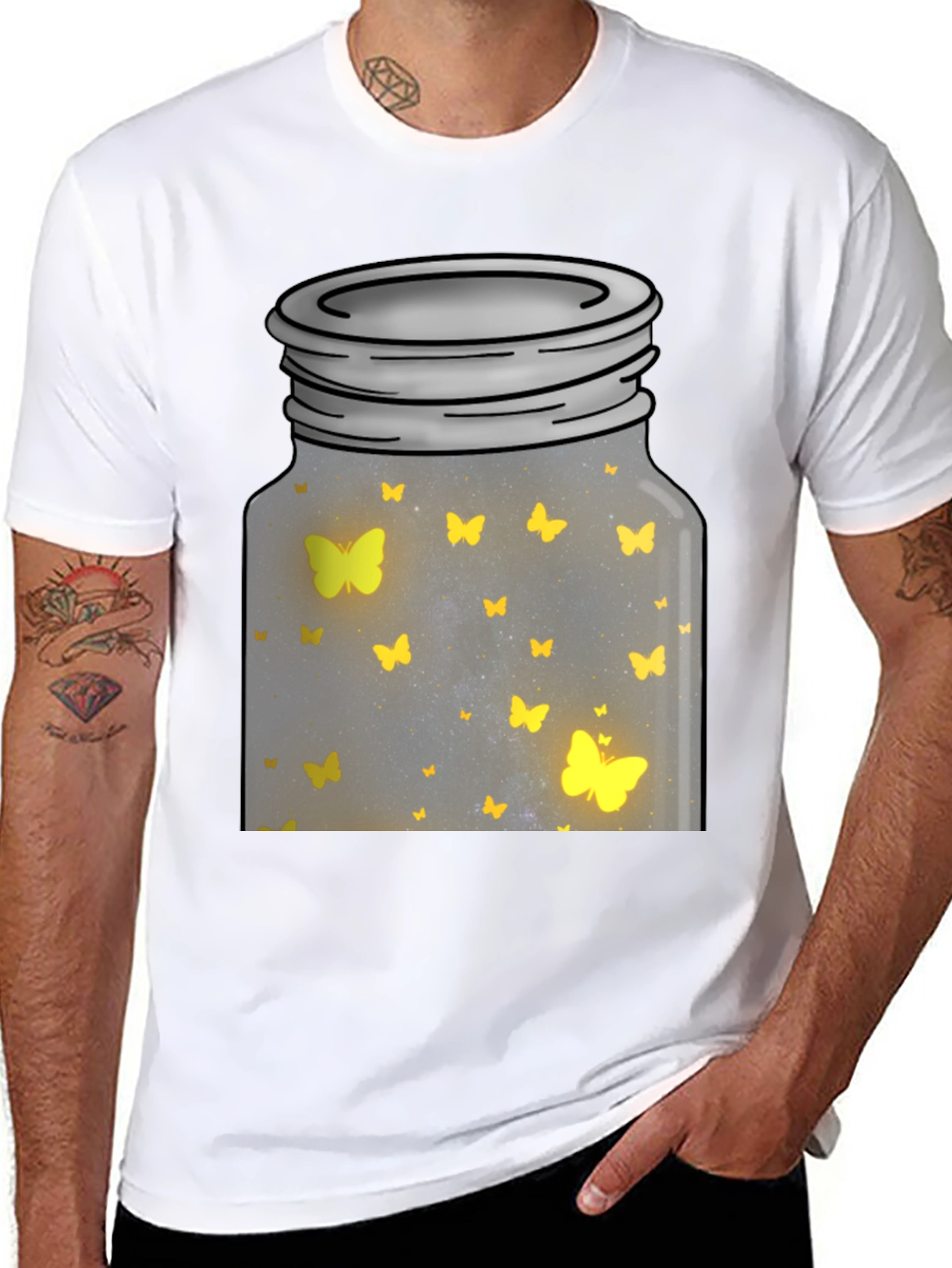 Black Butterfly Jar Graphic Tee view 8