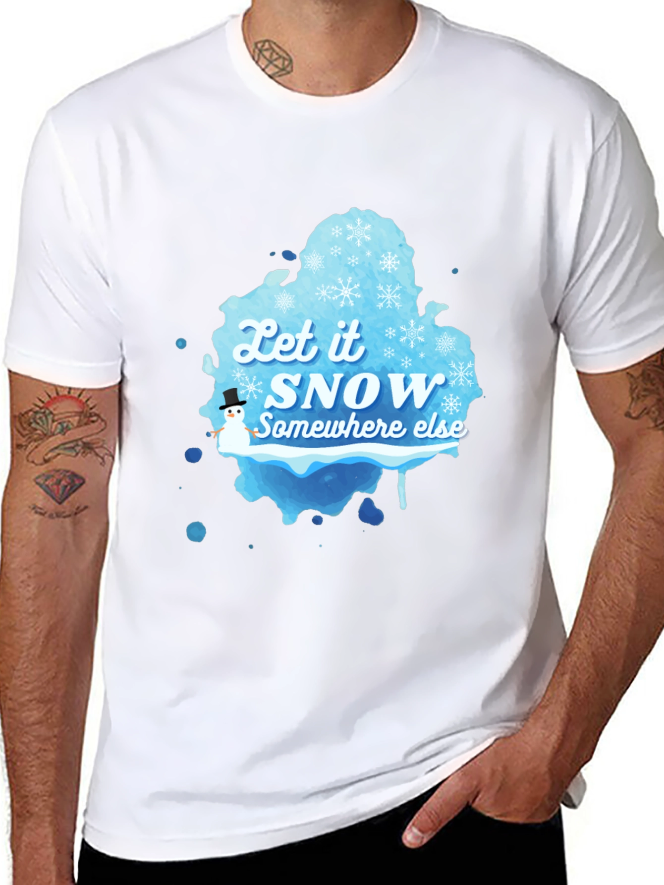 Black Let it Snow Graphic T-Shirt view 8