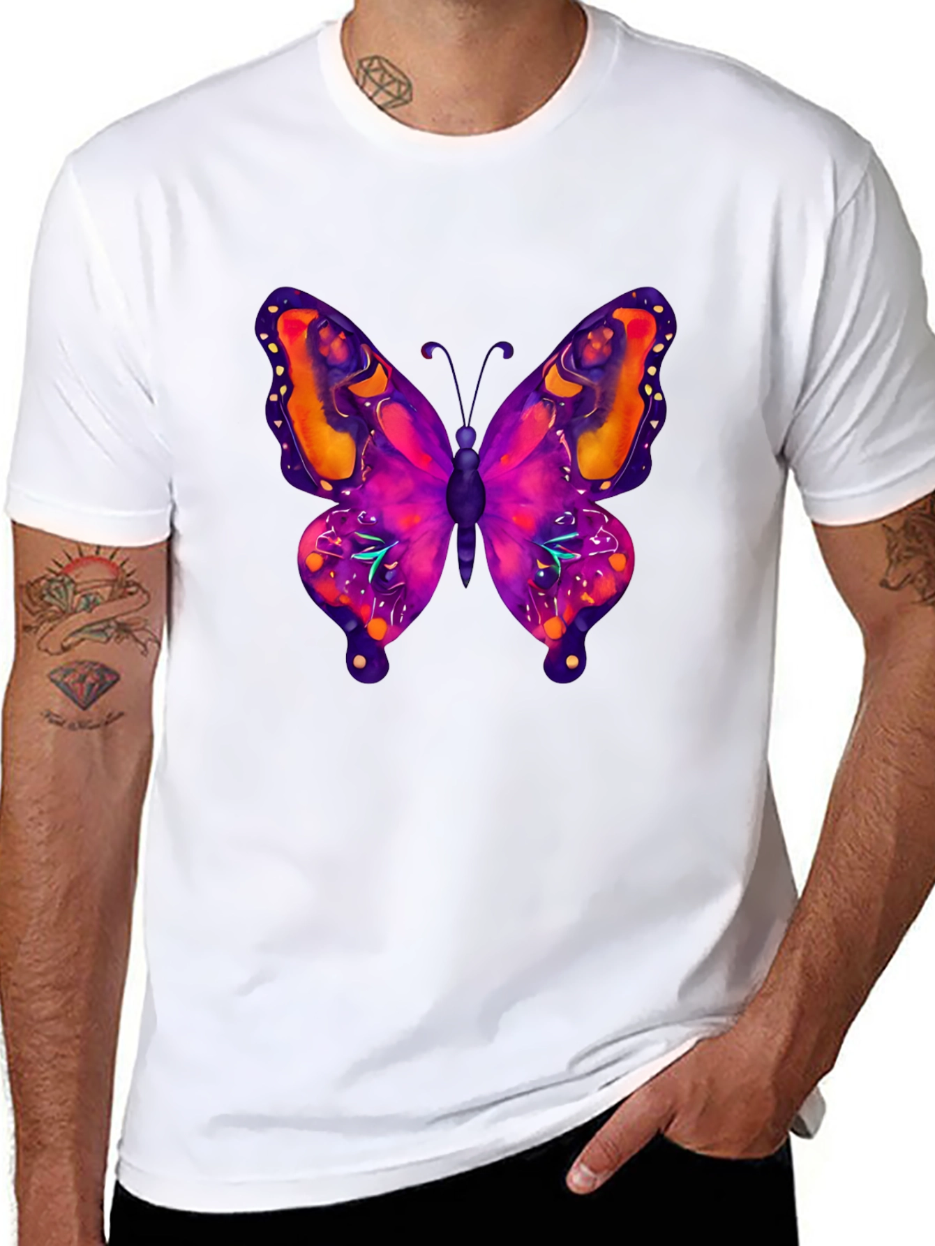 Black Butterfly Graphic Tee - Bold & Vibrant view 8