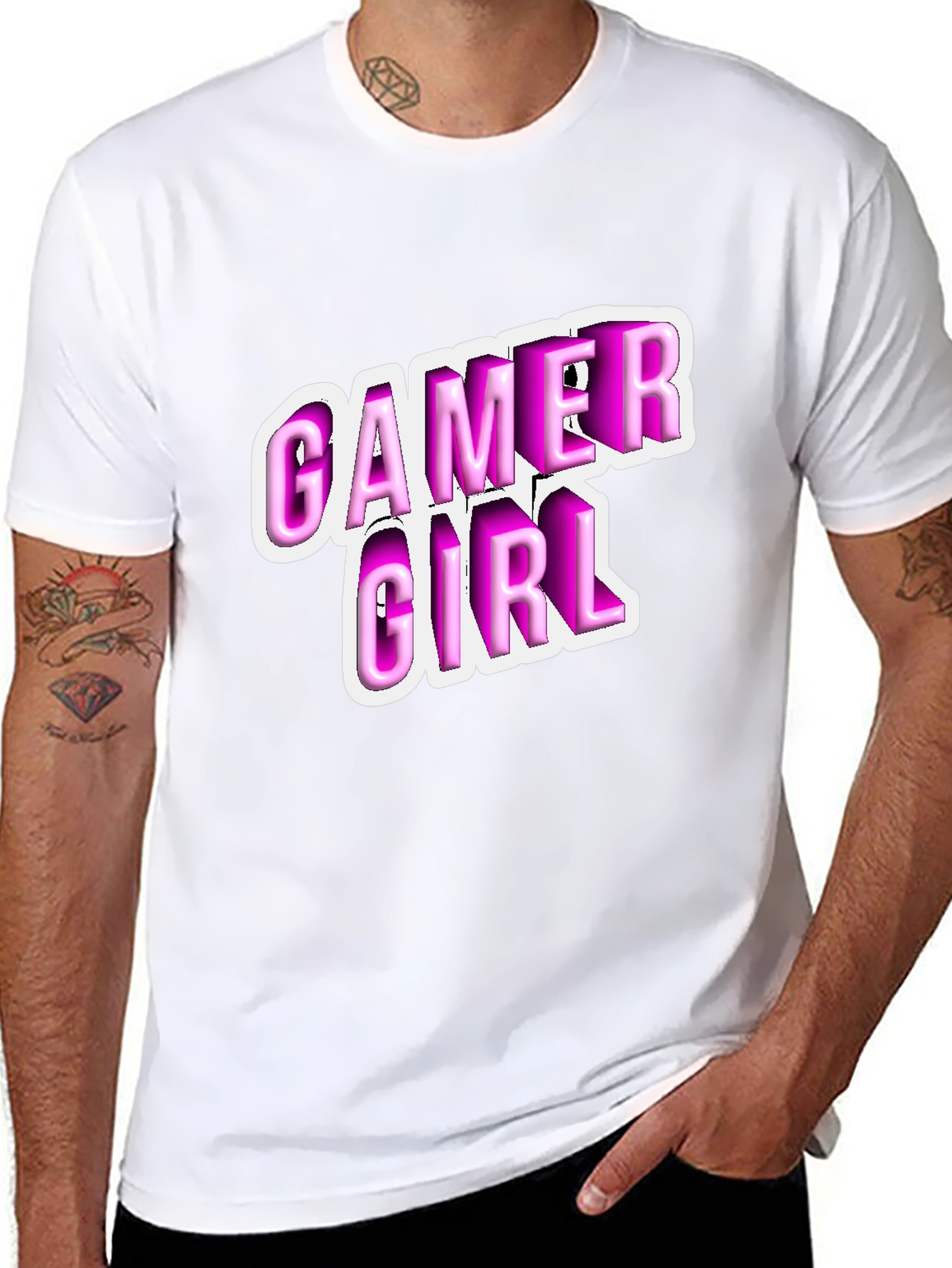 Black Gamer Girl Black T-Shirt - Playful Style view 8