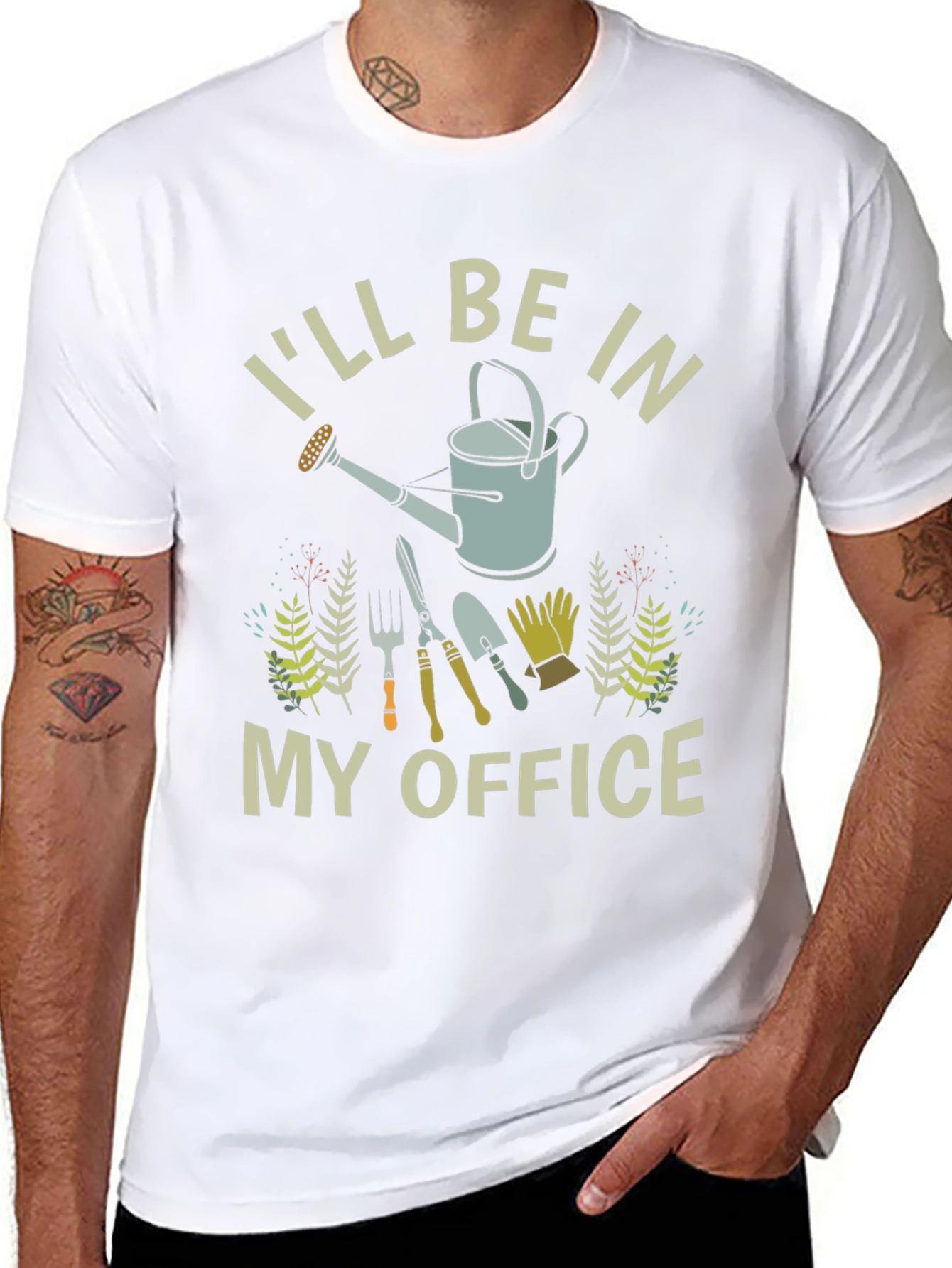 Black Gardener T-Shirt - I'll Be In My Office Gardening view 8
