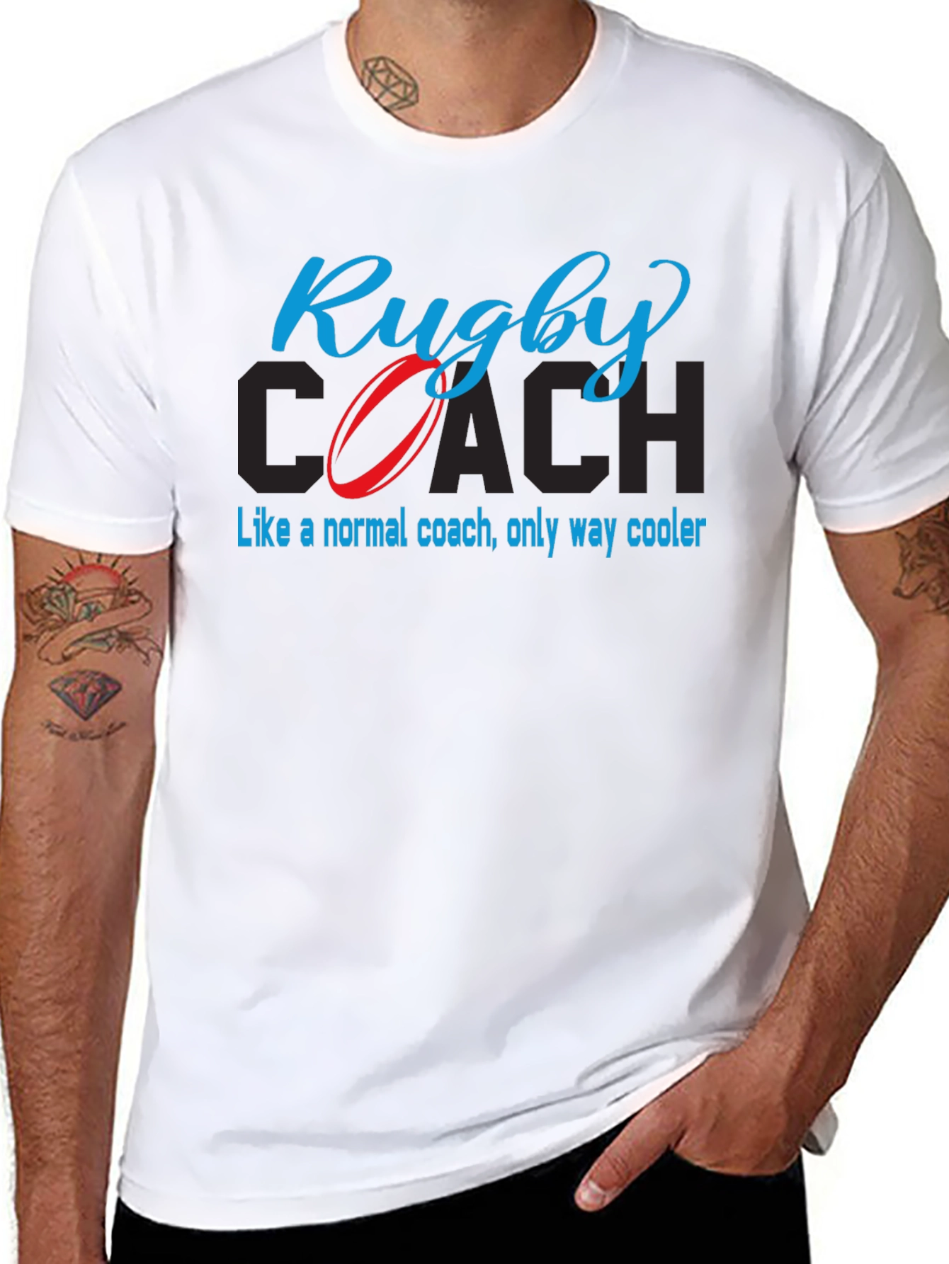 Black Rugby Coach T-Shirt - Cool Coaching Tee view 8