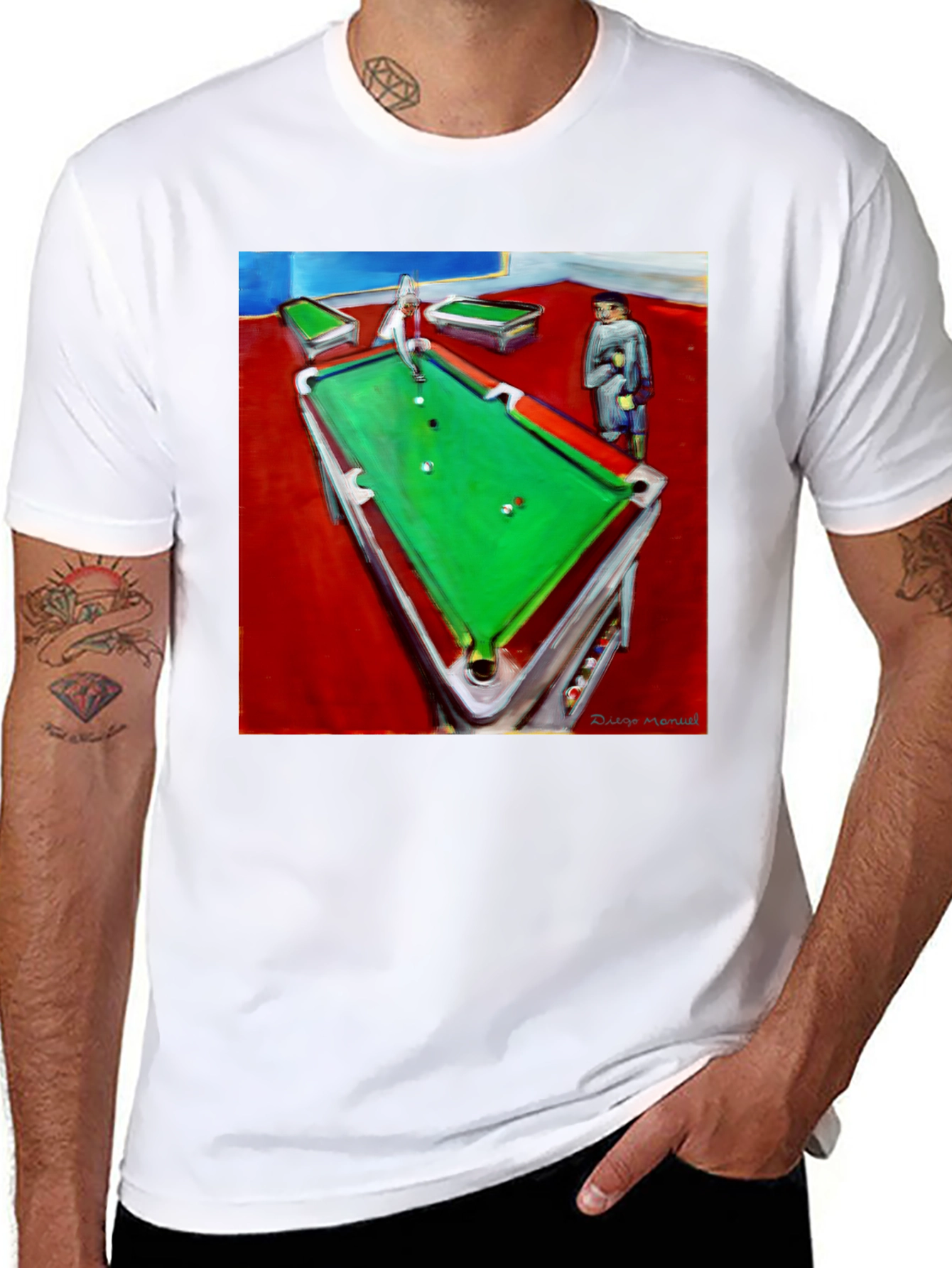 Abstract Pool Hall Graphic Tee - 8