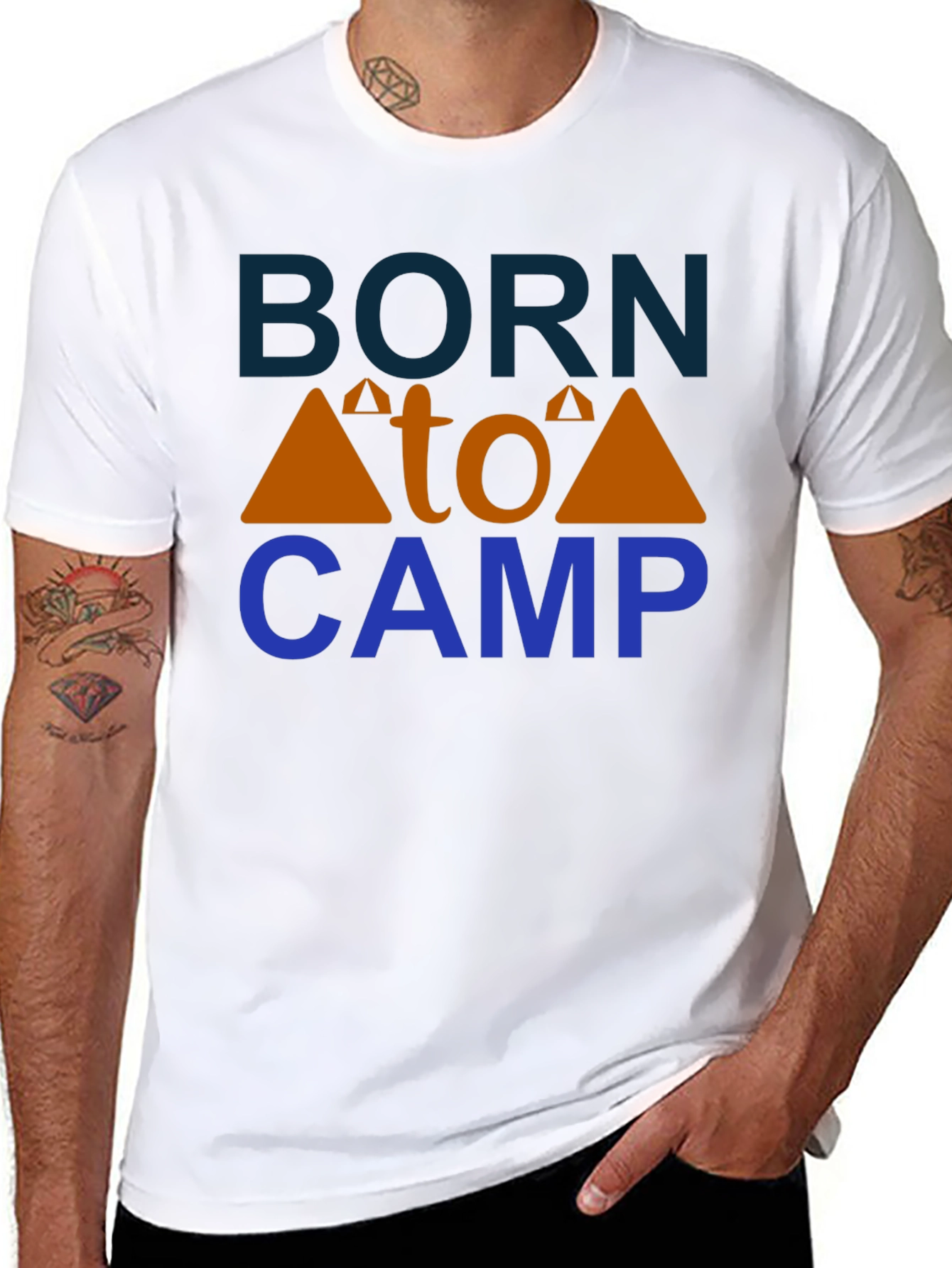 Black Born to Camp Graphic Tee view 8