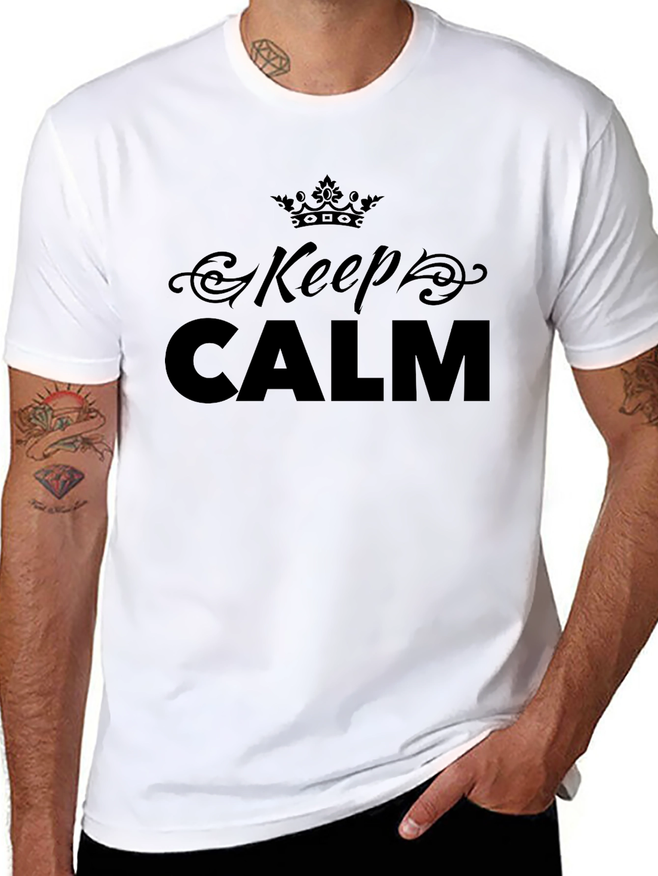 Black Keep Calm Black T-Shirt view 8
