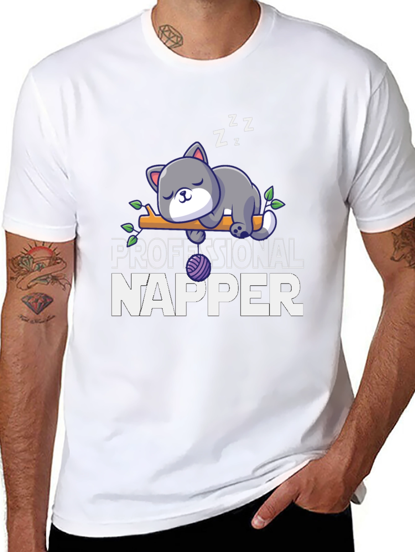 Professional Napper T-Shirt Cute Cat Tee - 8