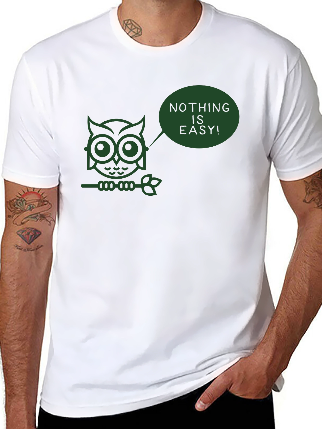 Nothing is Easy Owl T-Shirt - Black - 8