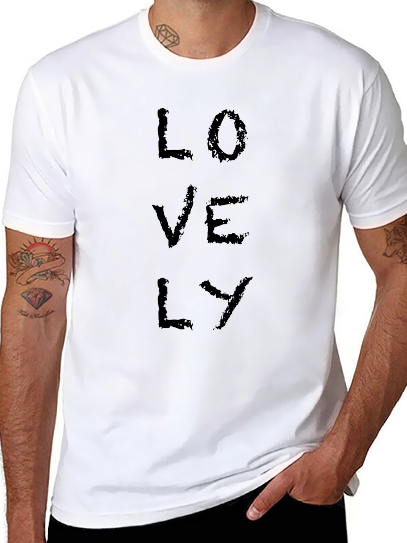 Black Lovely Black Graphic Tee - Men's Casual Short Sleeve view 8