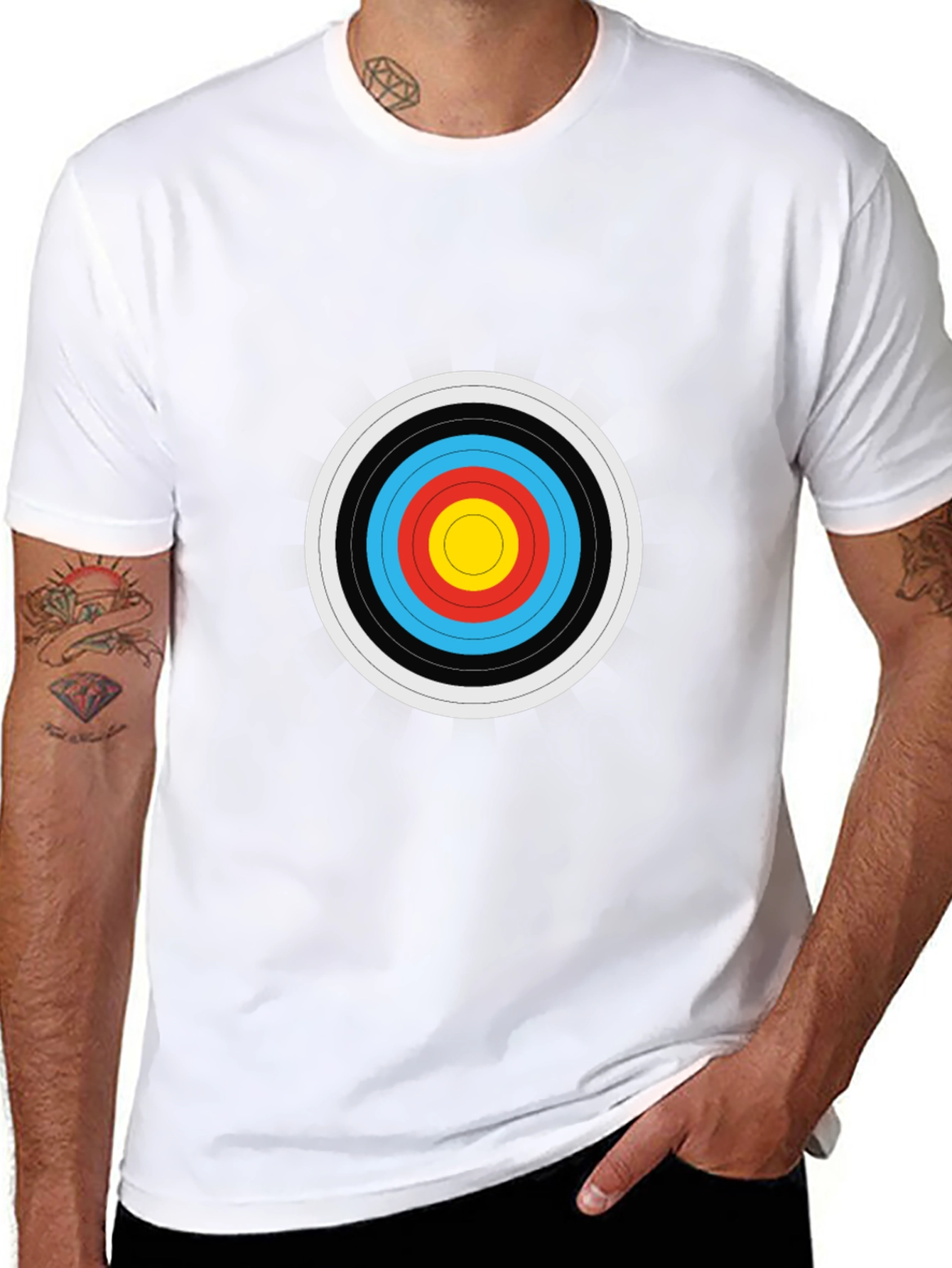 Black Target Print Black T-Shirt view 8