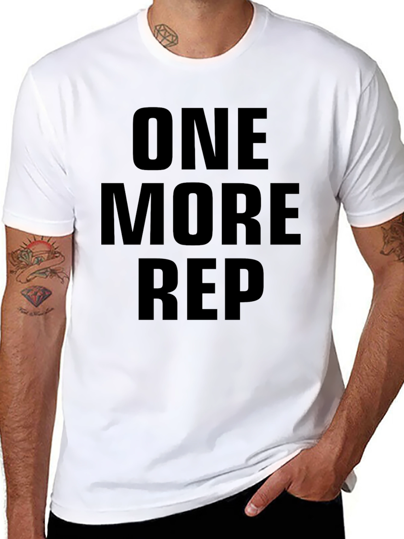 Black One More Rep Black T-Shirt view 8