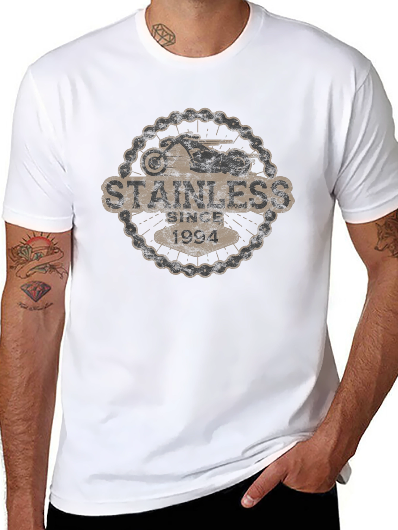Black Stainless Since 1994 Motorcycle T-Shirt view 8