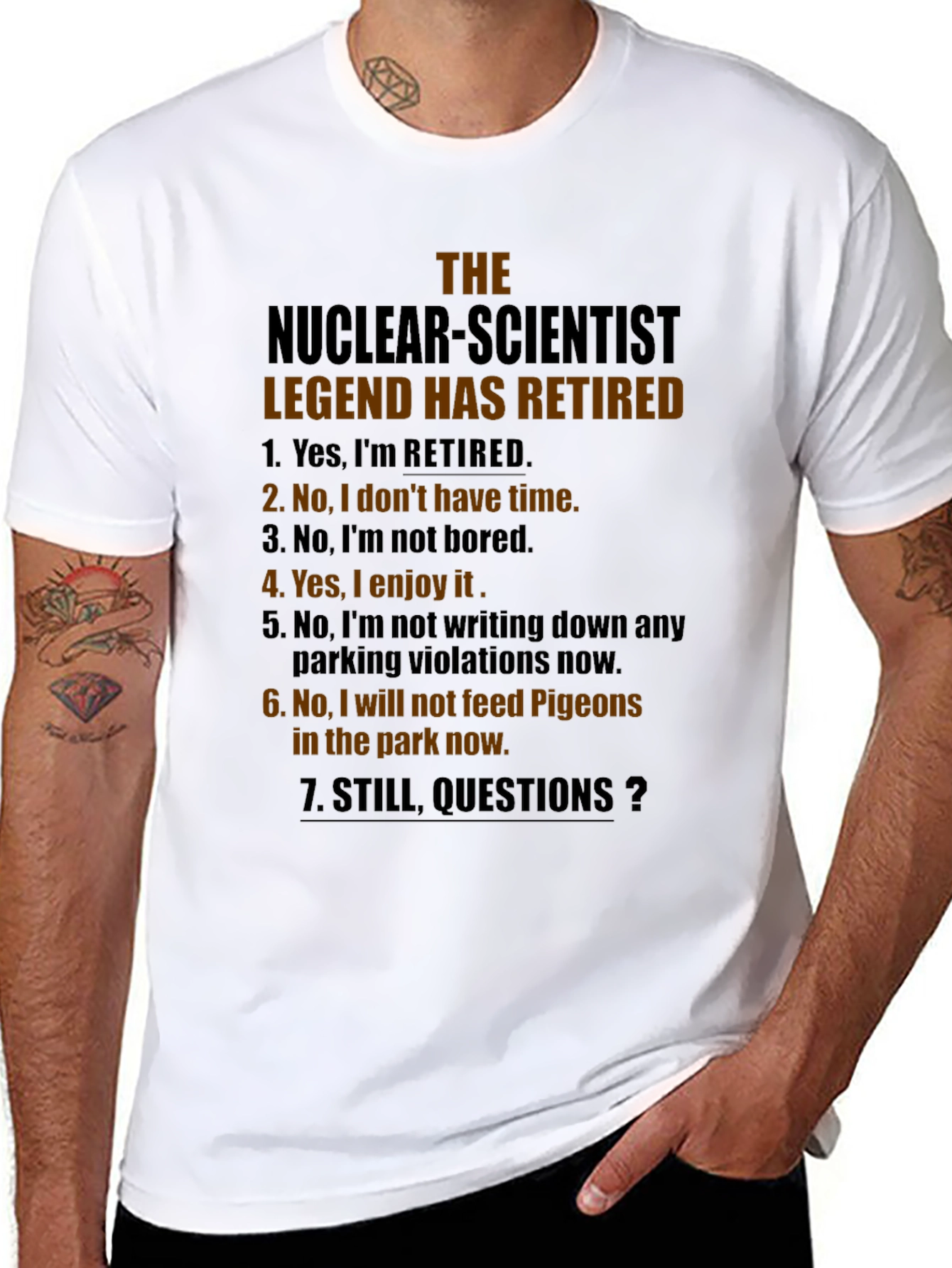 Black Retired Nuclear Scientist Legend Graphic T-Shirt view 8